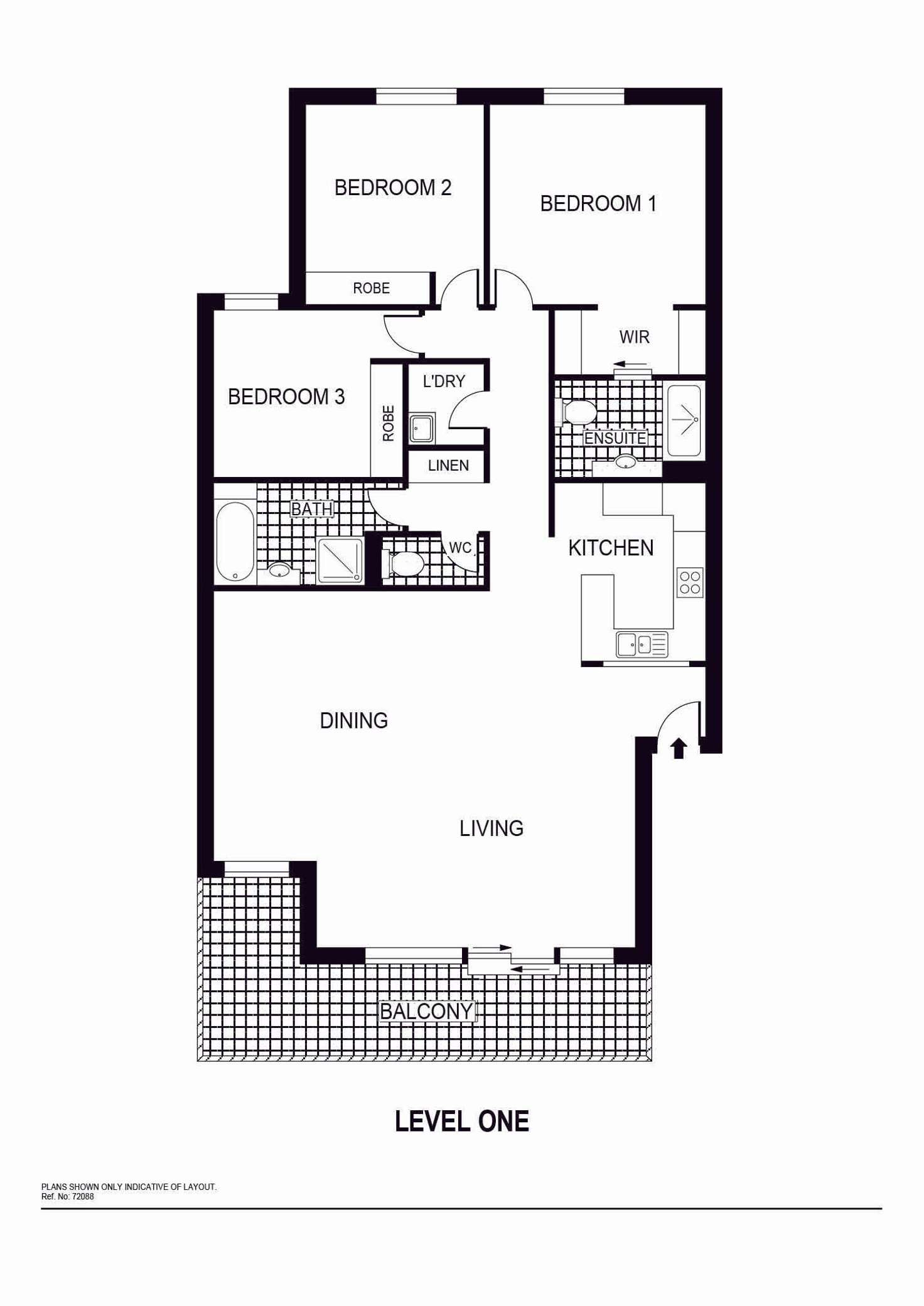 Floorplan of Homely unit listing, 15/50 Lampard Circuit, Bruce ACT 2617