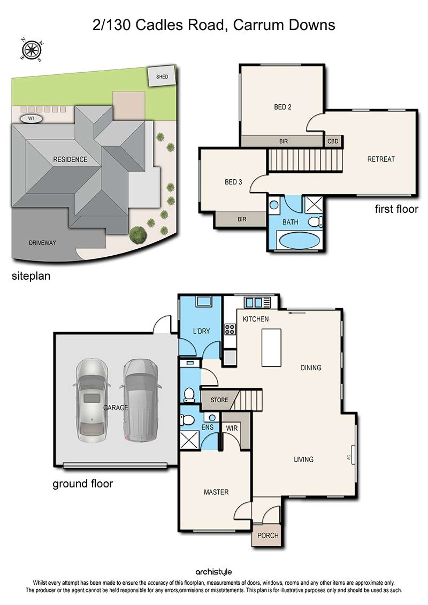 Floorplan of Homely townhouse listing, 2/130 Cadles Road, Carrum Downs VIC 3201