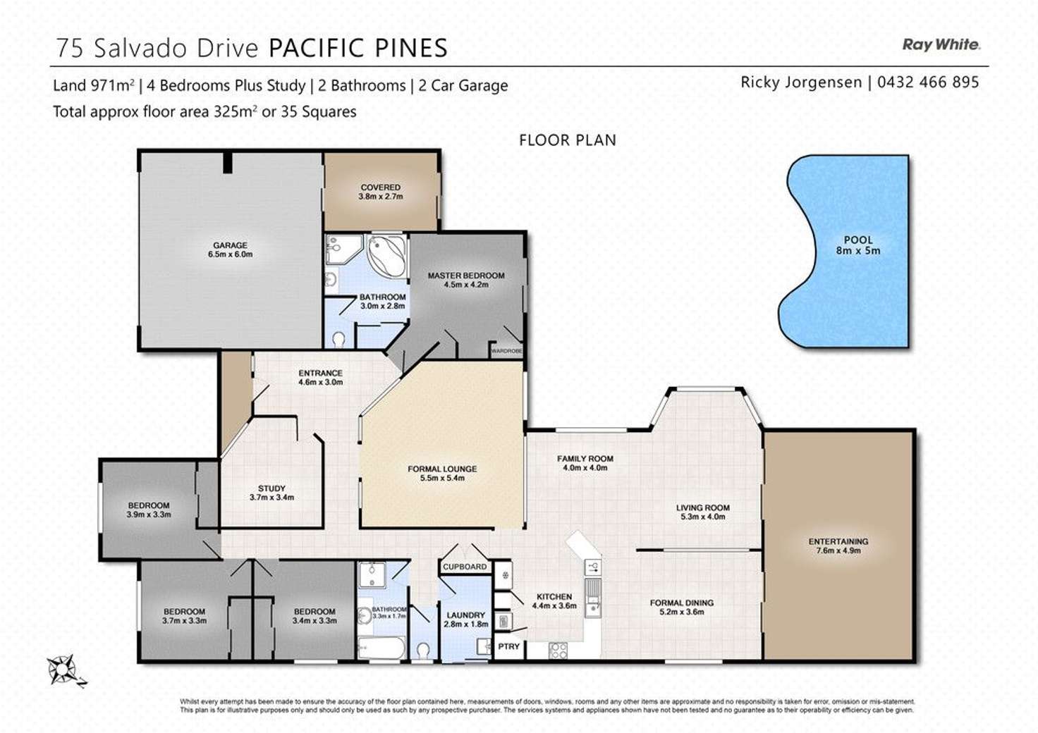 Floorplan of Homely house listing, 75 Salvado Drive, Pacific Pines QLD 4211