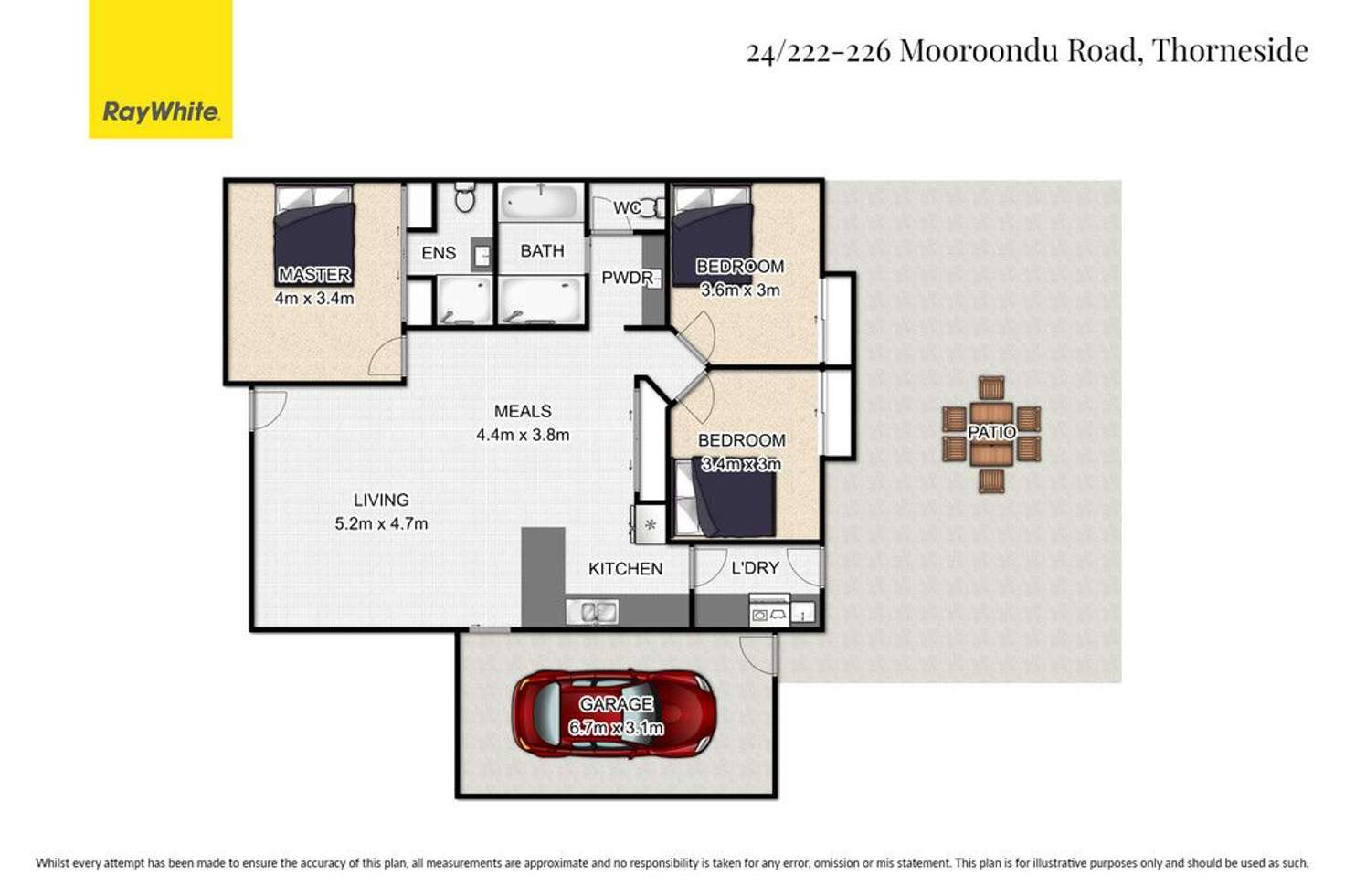 Floorplan of Homely townhouse listing, 24/222-226 Mooroondu Road, Thorneside QLD 4158