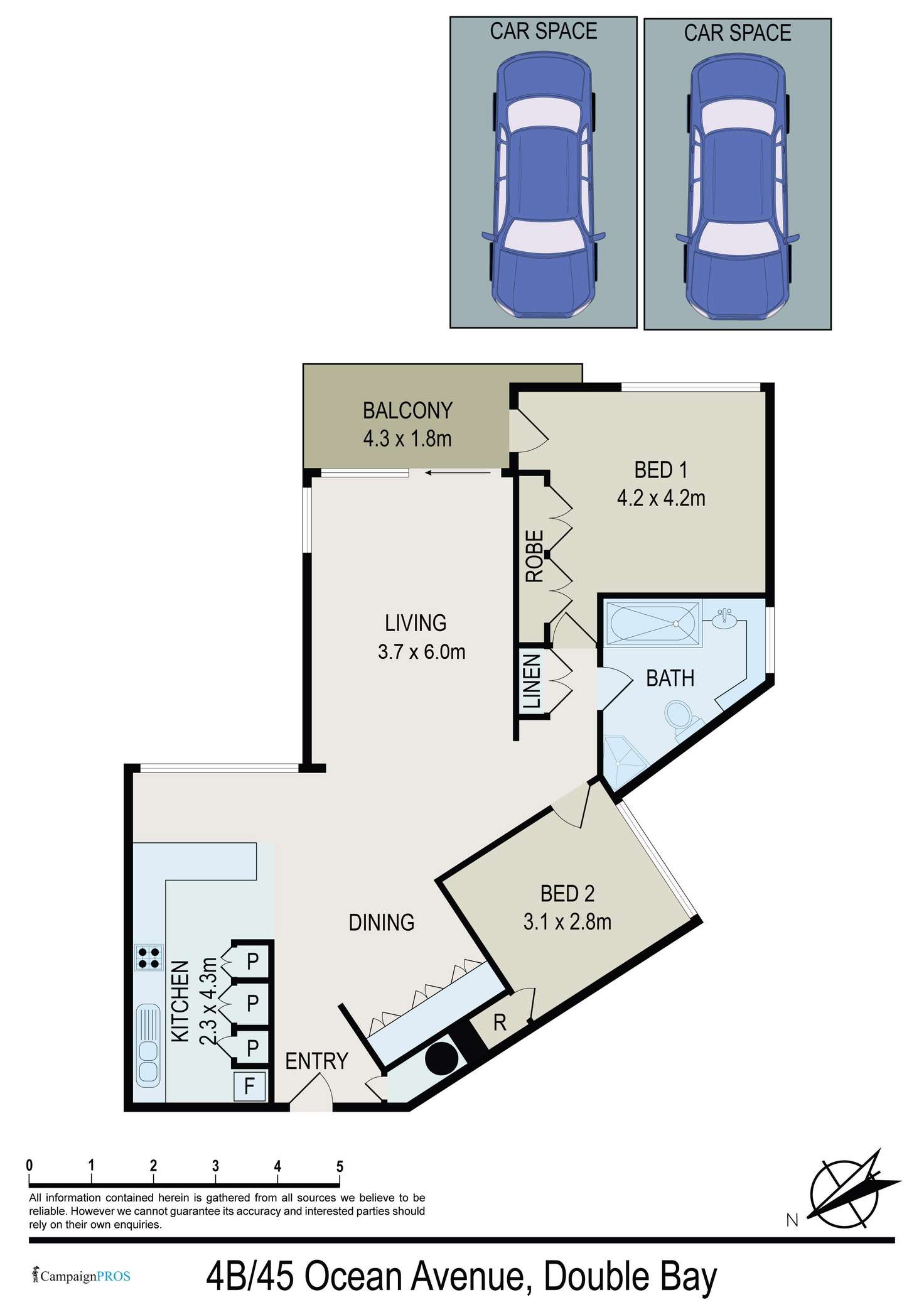 Floorplan of Homely apartment listing, 4B/45 Ocean Avenue, Double Bay NSW 2028