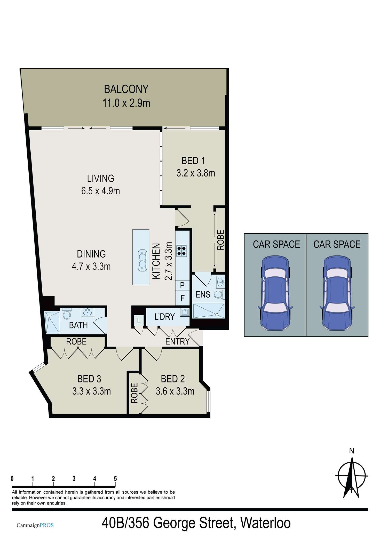 Floorplan of Homely apartment listing, 40B/356 George Street, Waterloo NSW 2017