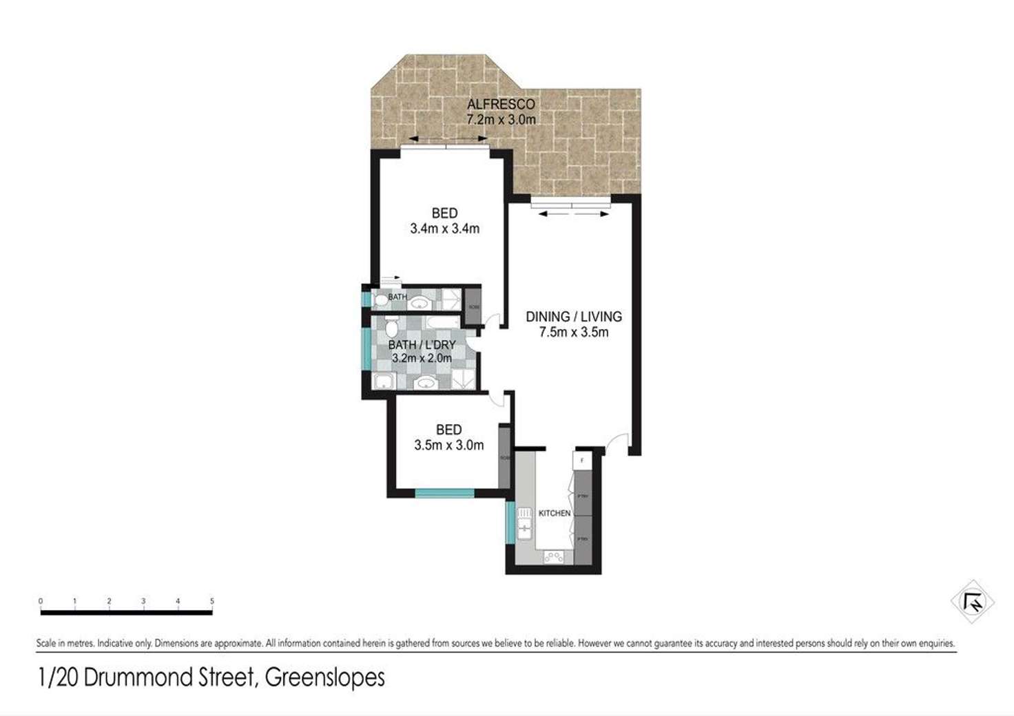 Floorplan of Homely unit listing, 1/20 Drummond Street, Greenslopes QLD 4120