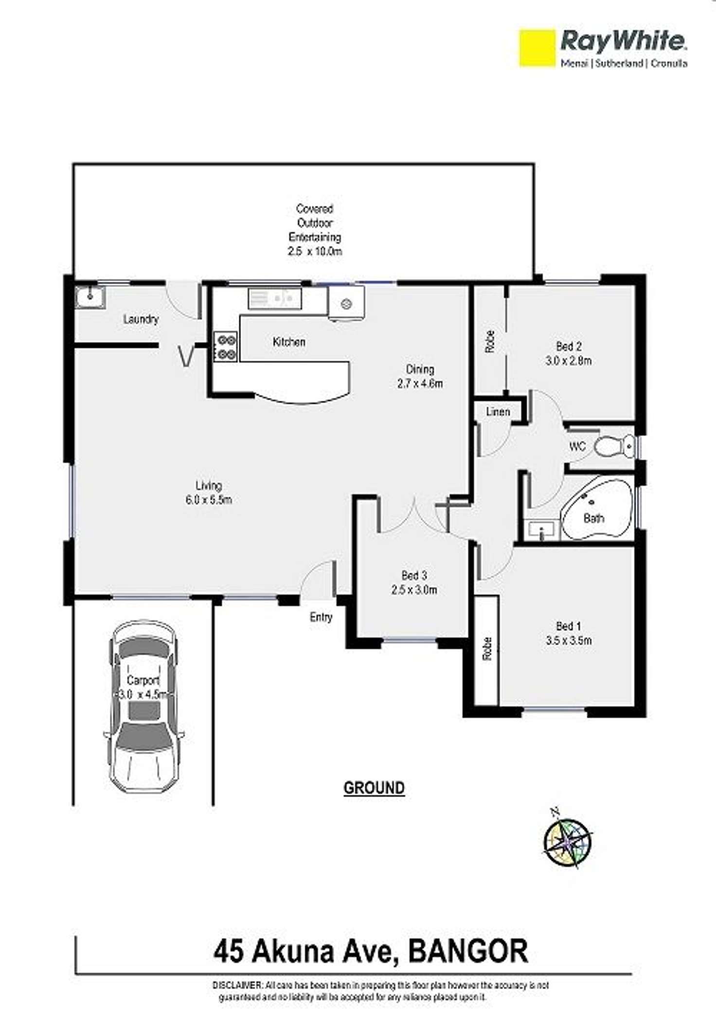 Floorplan of Homely house listing, 45 Akuna Avenue, Bangor NSW 2234