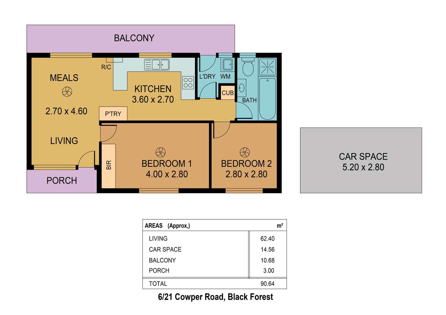 Floorplan of Homely unit listing, 6/21 Cowper Road, Black Forest SA 5035