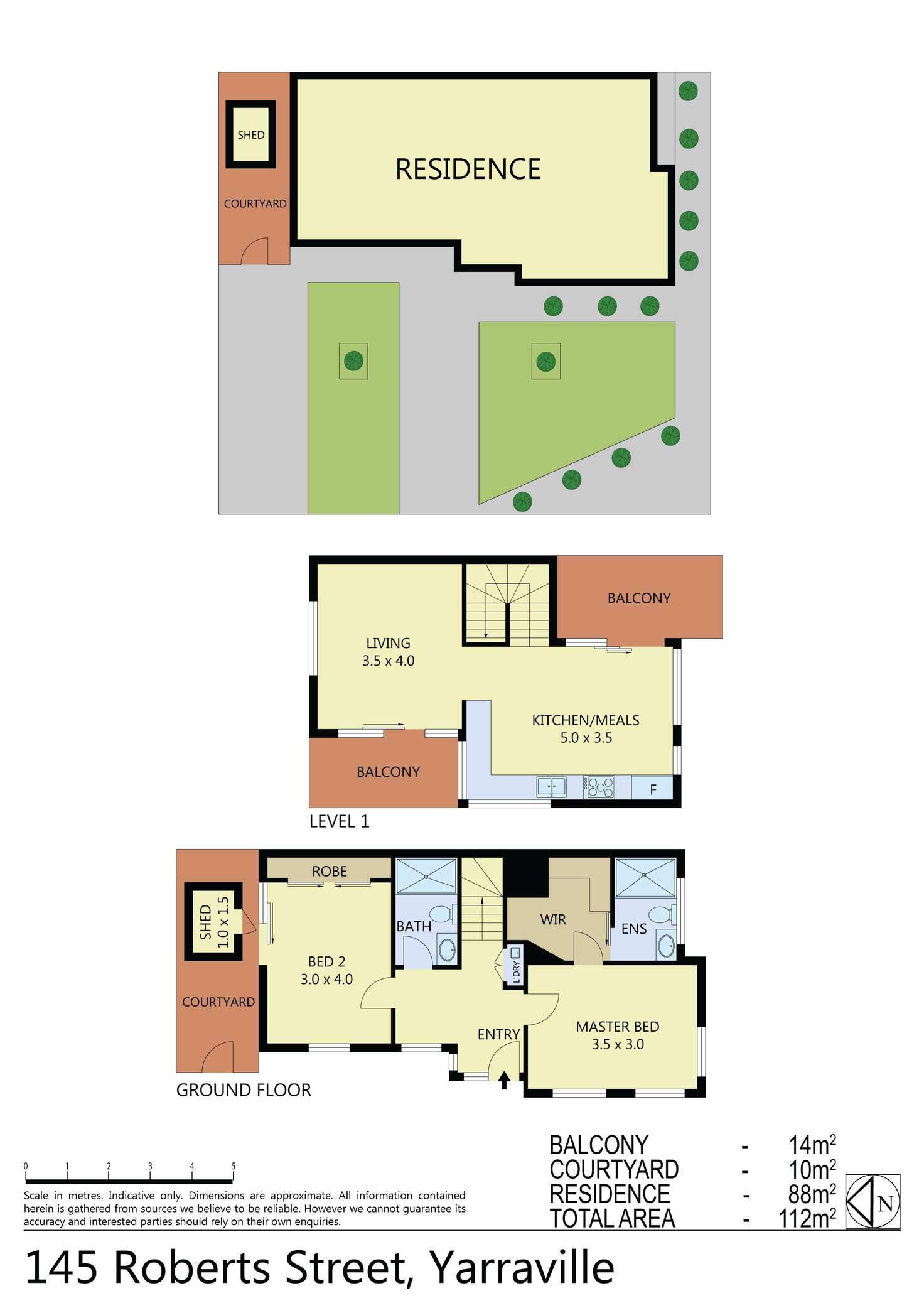 Floorplan of Homely townhouse listing, 145 Roberts Street, Yarraville VIC 3013