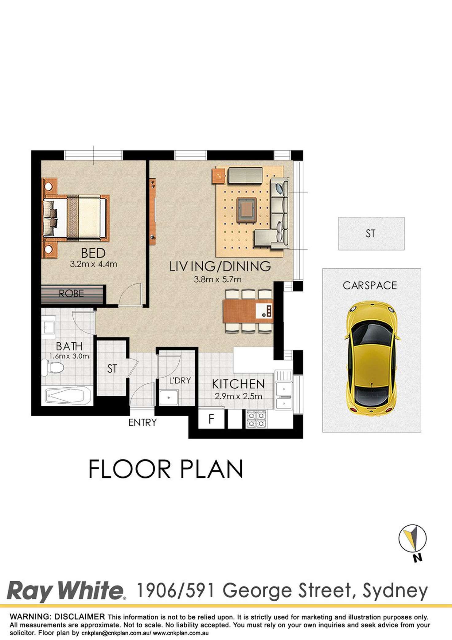 Floorplan of Homely apartment listing, 1906/591 George Street, Sydney NSW 2000