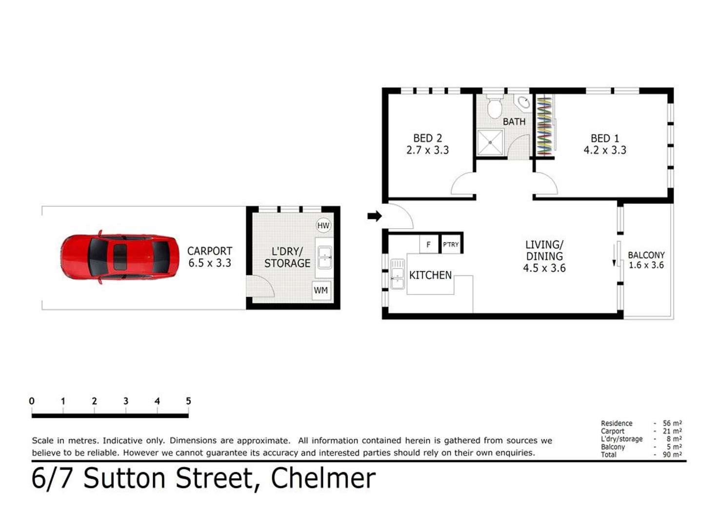 Floorplan of Homely unit listing, 6/7 Sutton Street, Chelmer QLD 4068