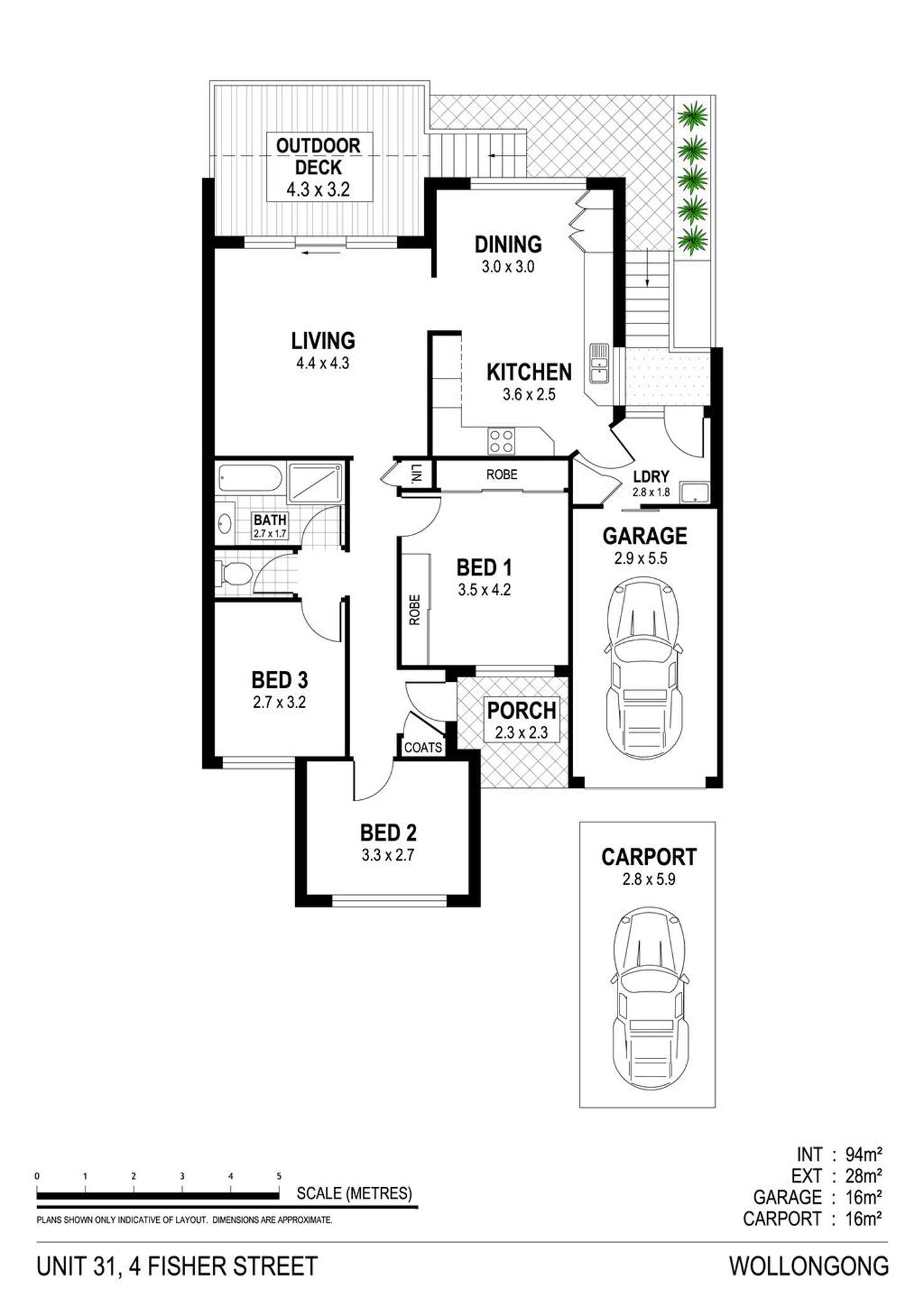 Floorplan of Homely villa listing, 31/4 Fisher Street, West Wollongong NSW 2500