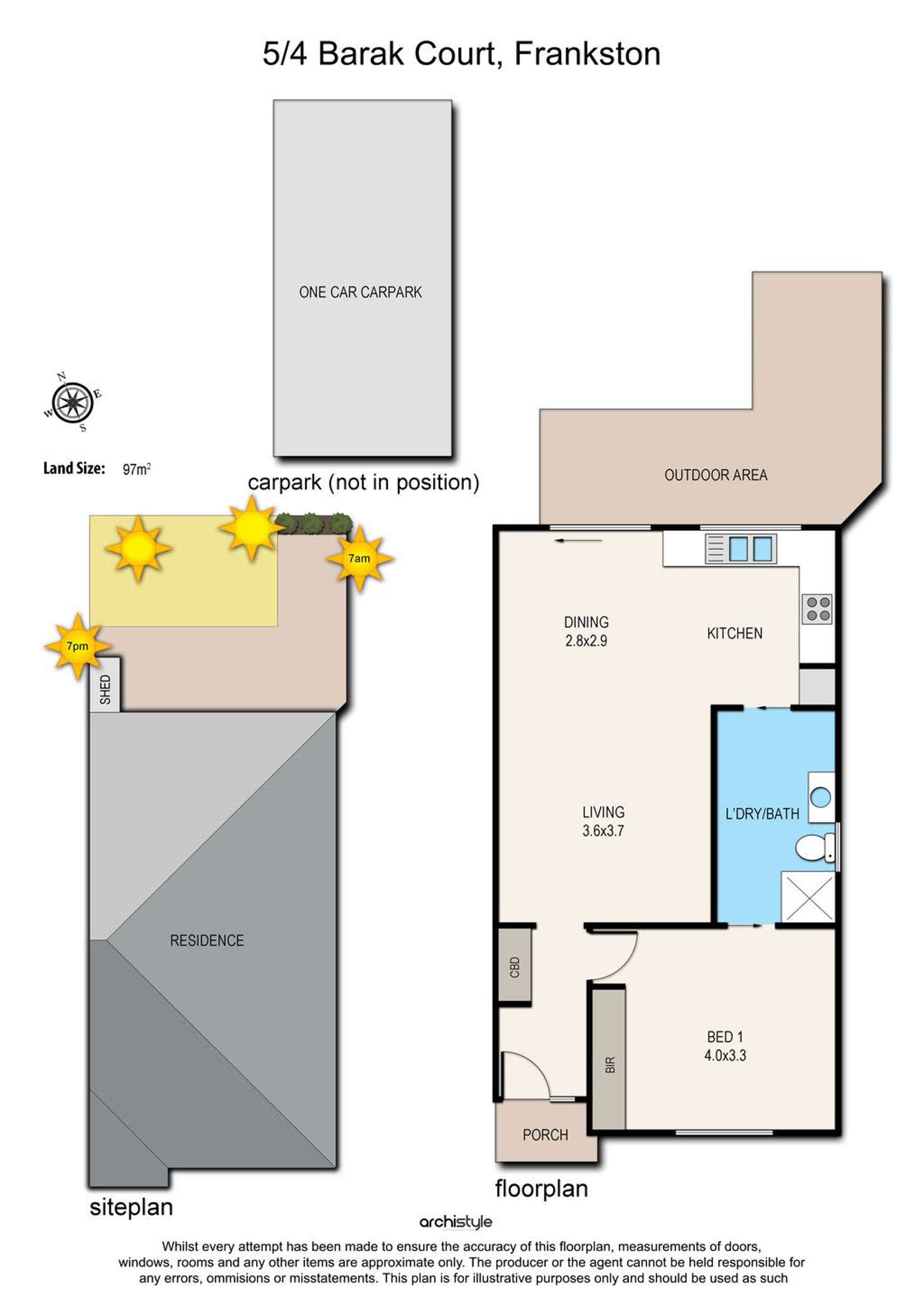 Floorplan of Homely unit listing, 5/4 Barak Court, Frankston VIC 3199