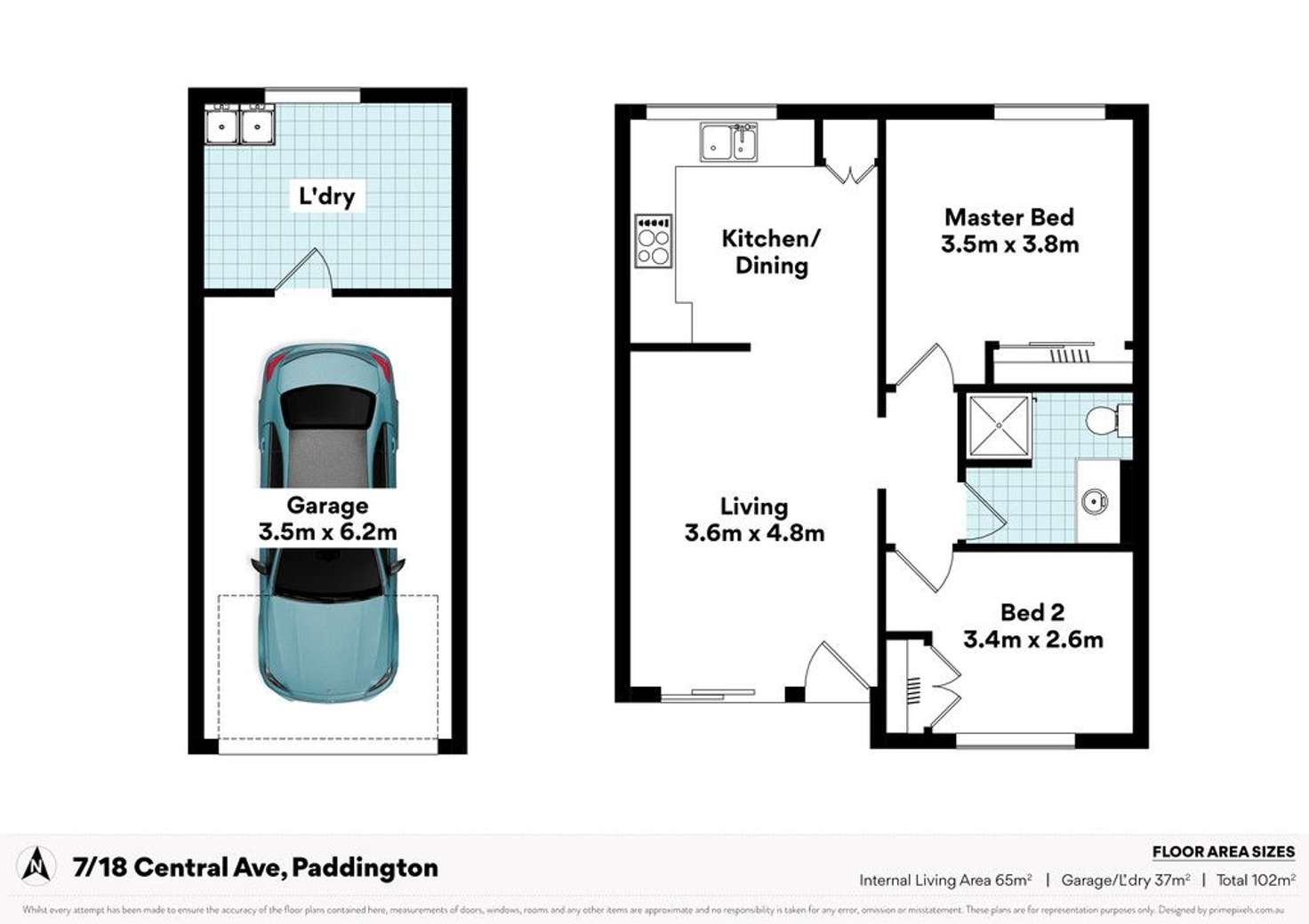 Floorplan of Homely unit listing, 7/18 Central Avenue, Paddington QLD 4064