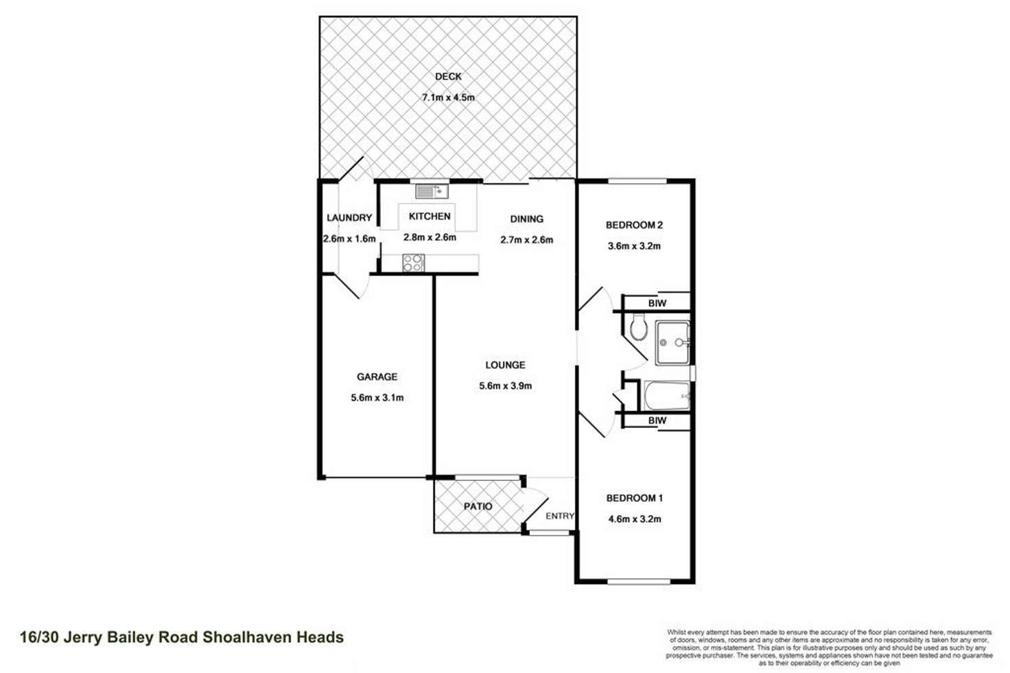 Floorplan of Homely unit listing, 16/30 Jerry Bailey Road, Shoalhaven Heads NSW 2535