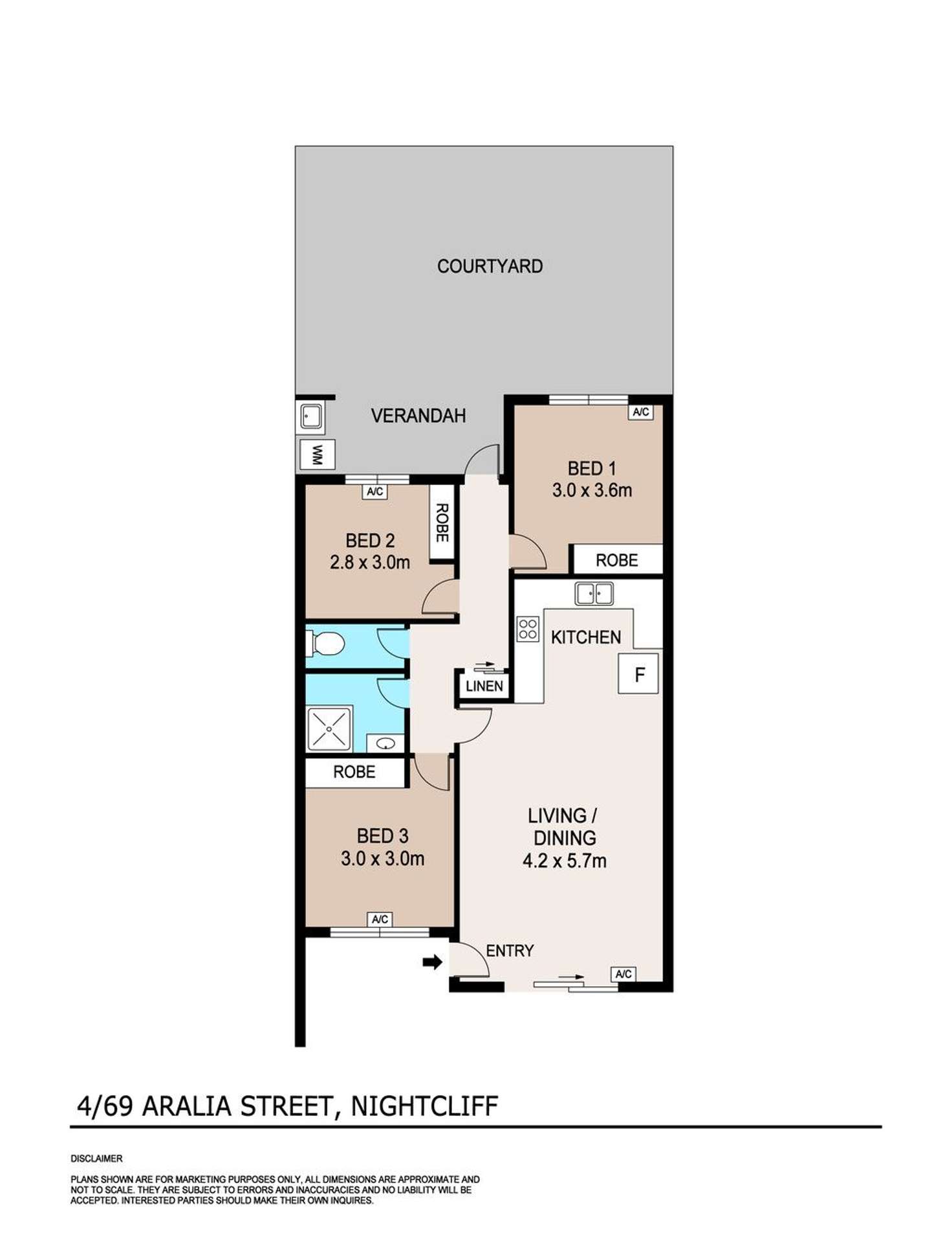Floorplan of Homely unit listing, 4/69 Aralia Street, Rapid Creek NT 810