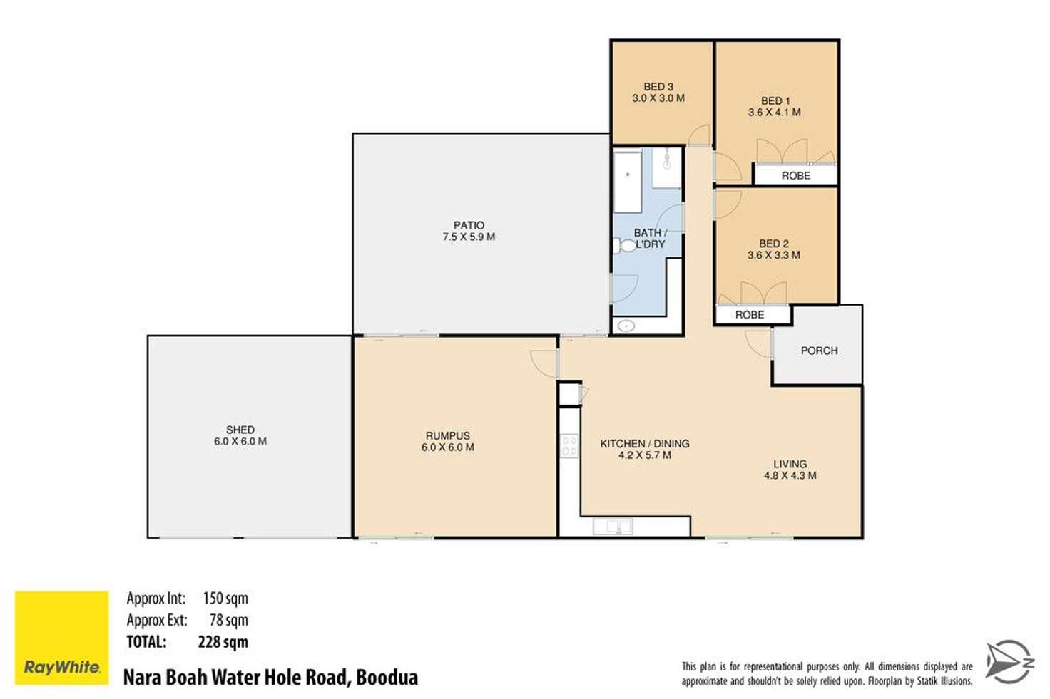 Floorplan of Homely ruralOther listing, 227 Nara Boah Water Hole Road, Boodua QLD 4401