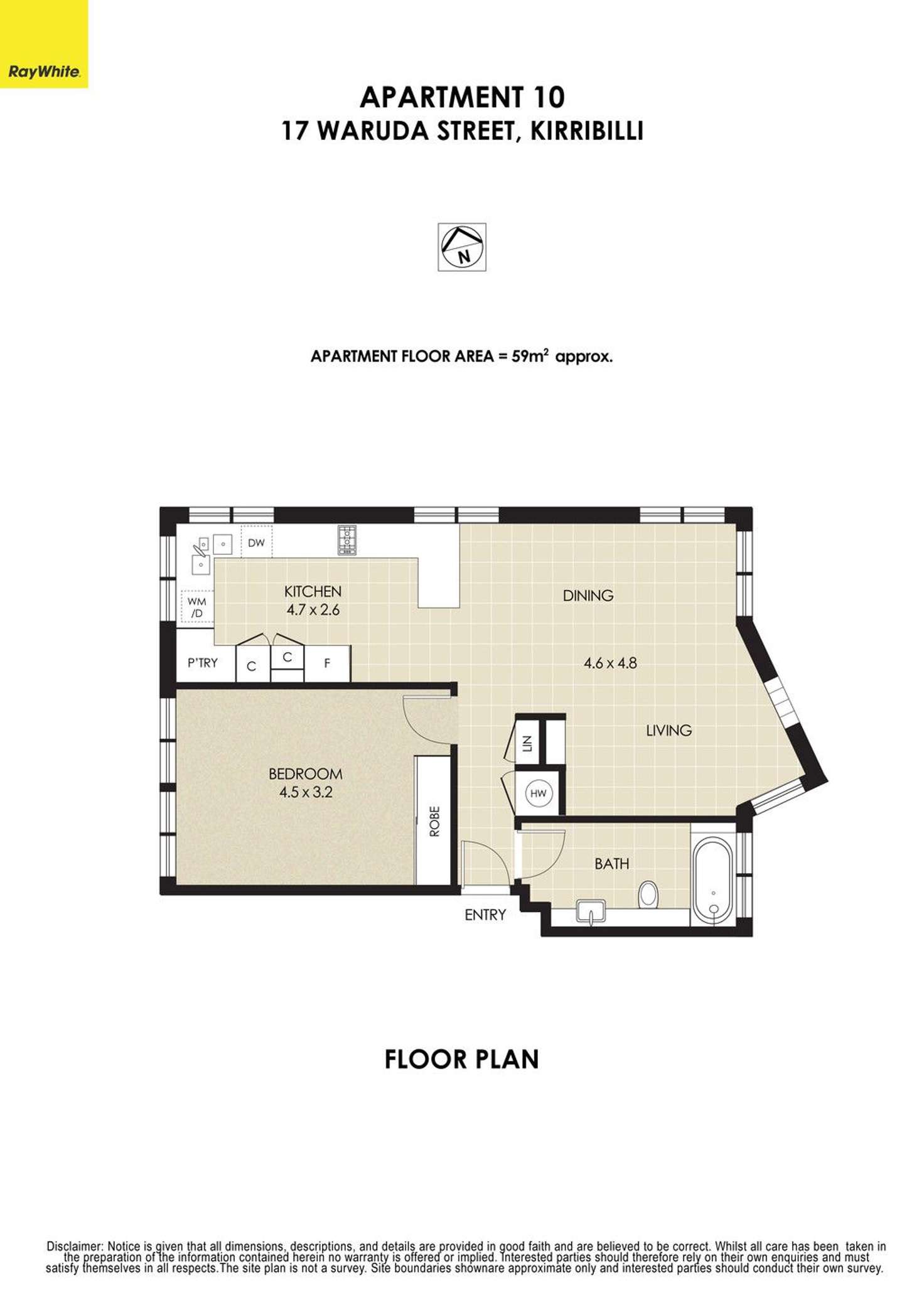 Floorplan of Homely apartment listing, 10/17 Waruda Street, Kirribilli NSW 2061