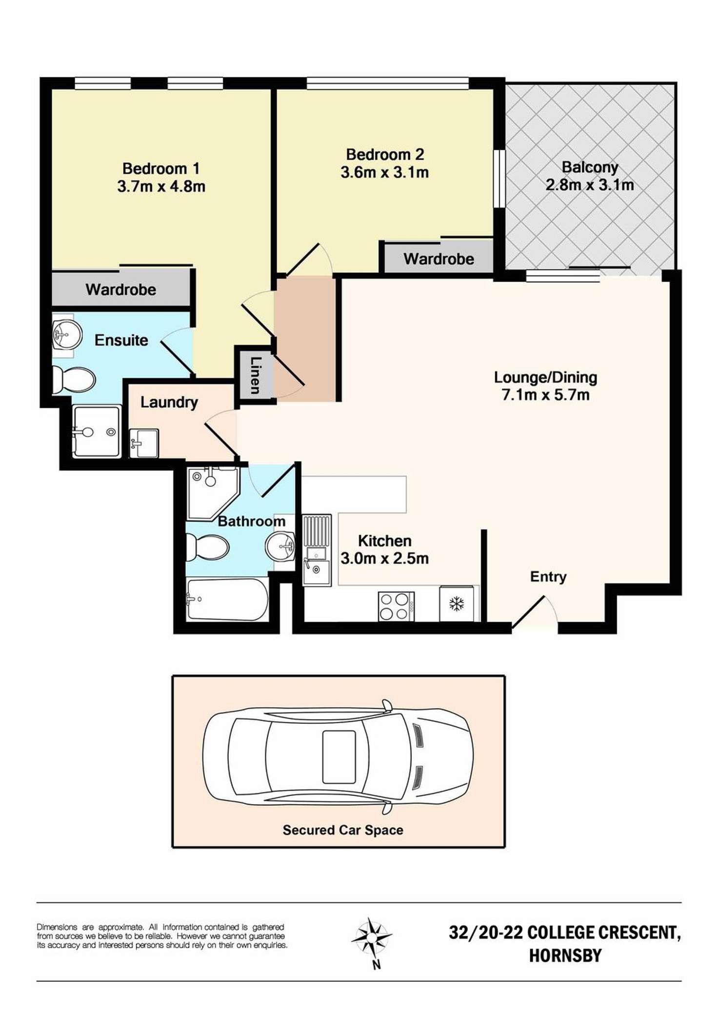 Floorplan of Homely apartment listing, 32/20-22 College Crescent, Hornsby NSW 2077