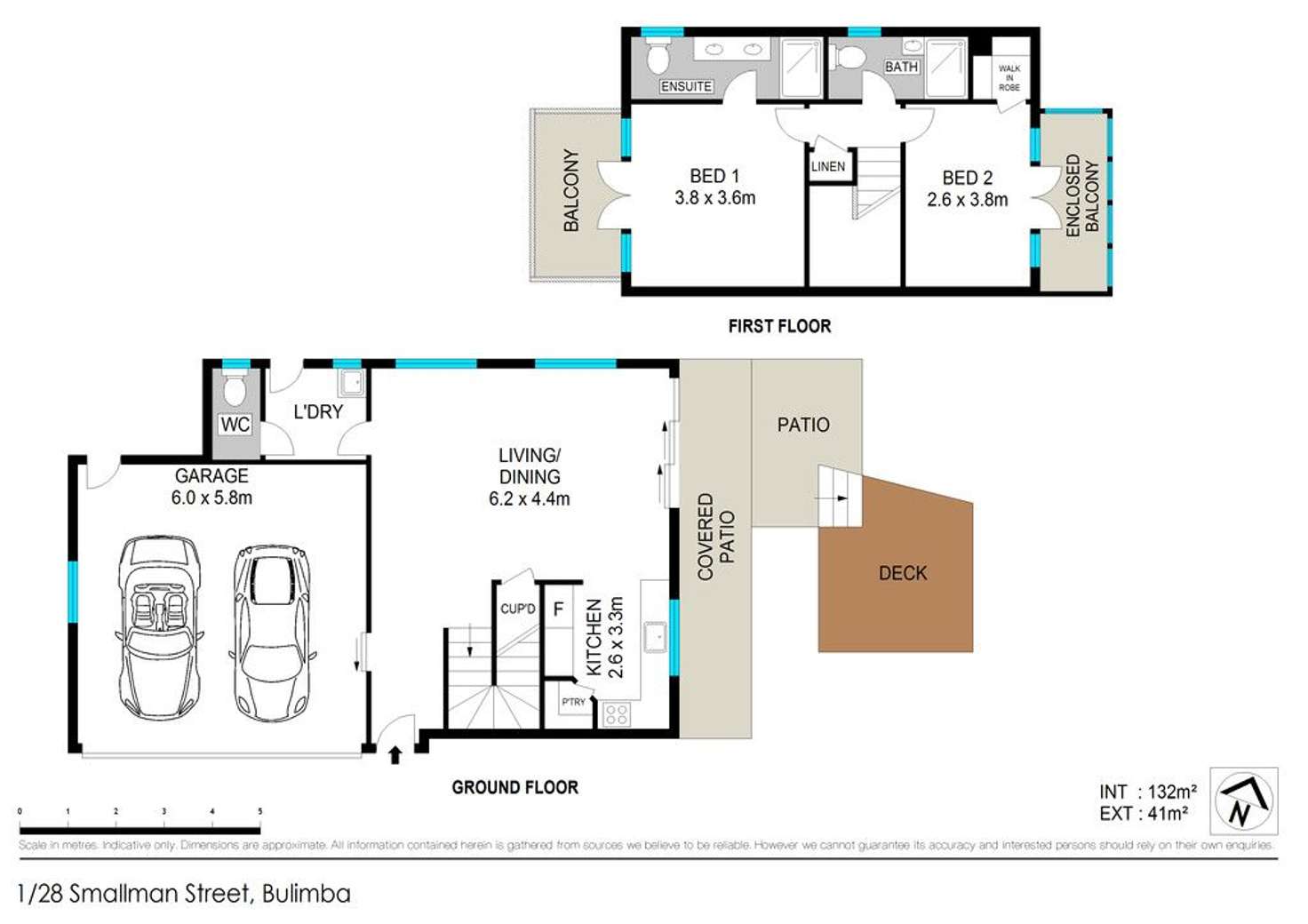 Floorplan of Homely townhouse listing, 1/28 Smallman Street, Bulimba QLD 4171