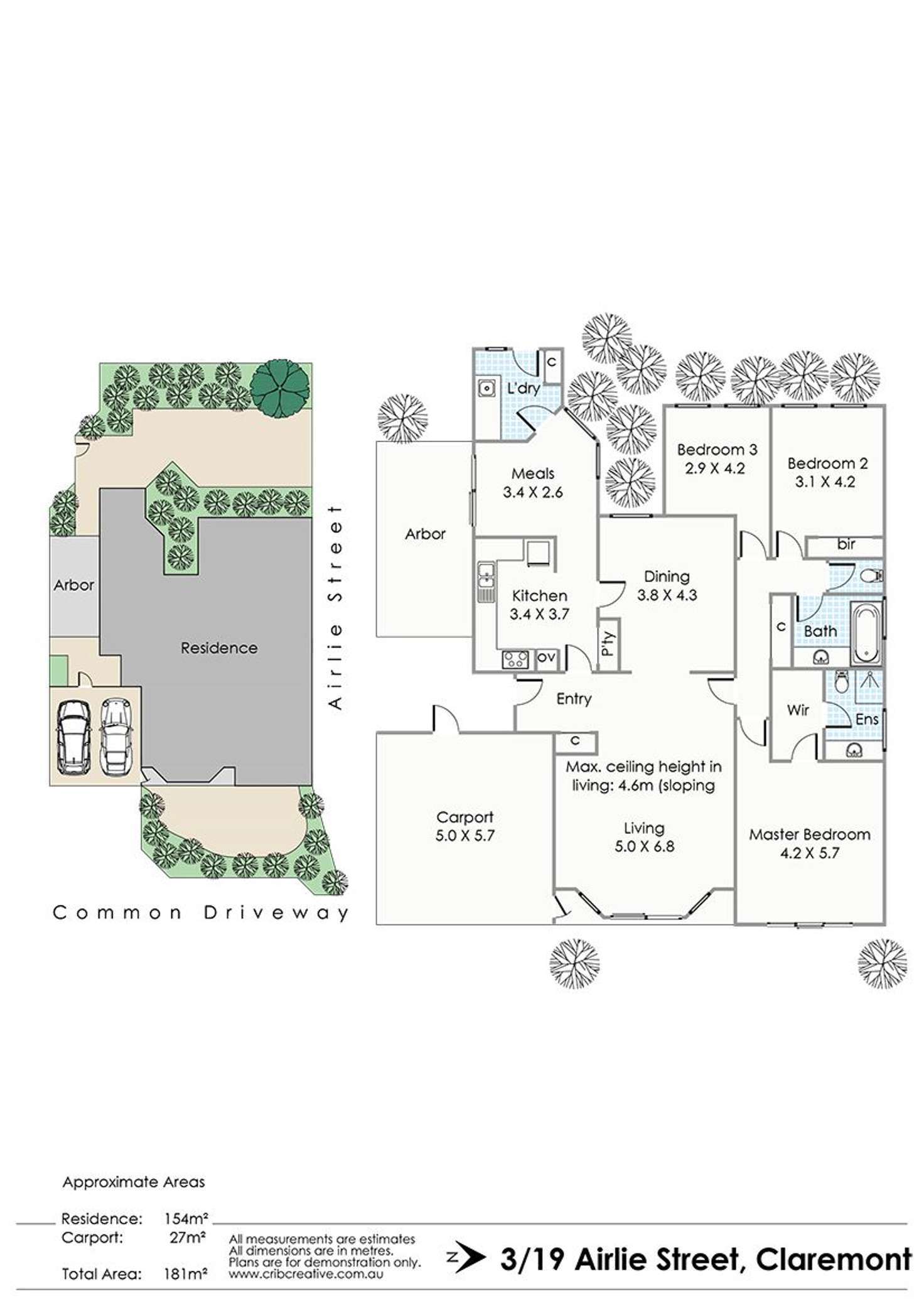 Floorplan of Homely townhouse listing, 3/19 Airlie Street, Claremont WA 6010