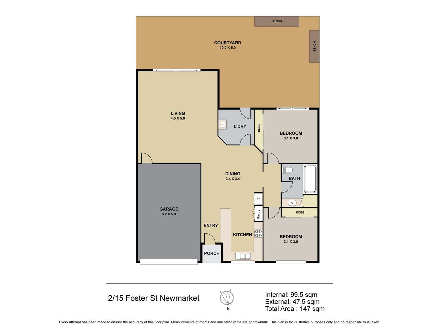 Floorplan of Homely villa listing, 2/15 Foster Street, Newmarket QLD 4051