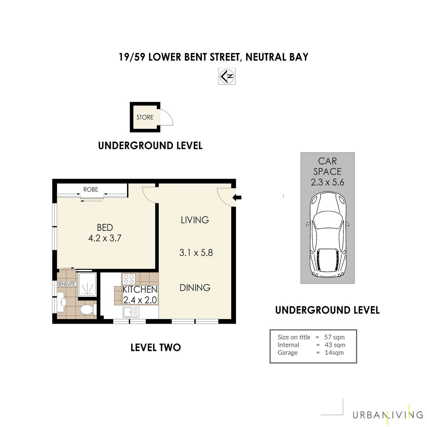 Floorplan of Homely apartment listing, 19/59 Lower Bent Street, Neutral Bay NSW 2089