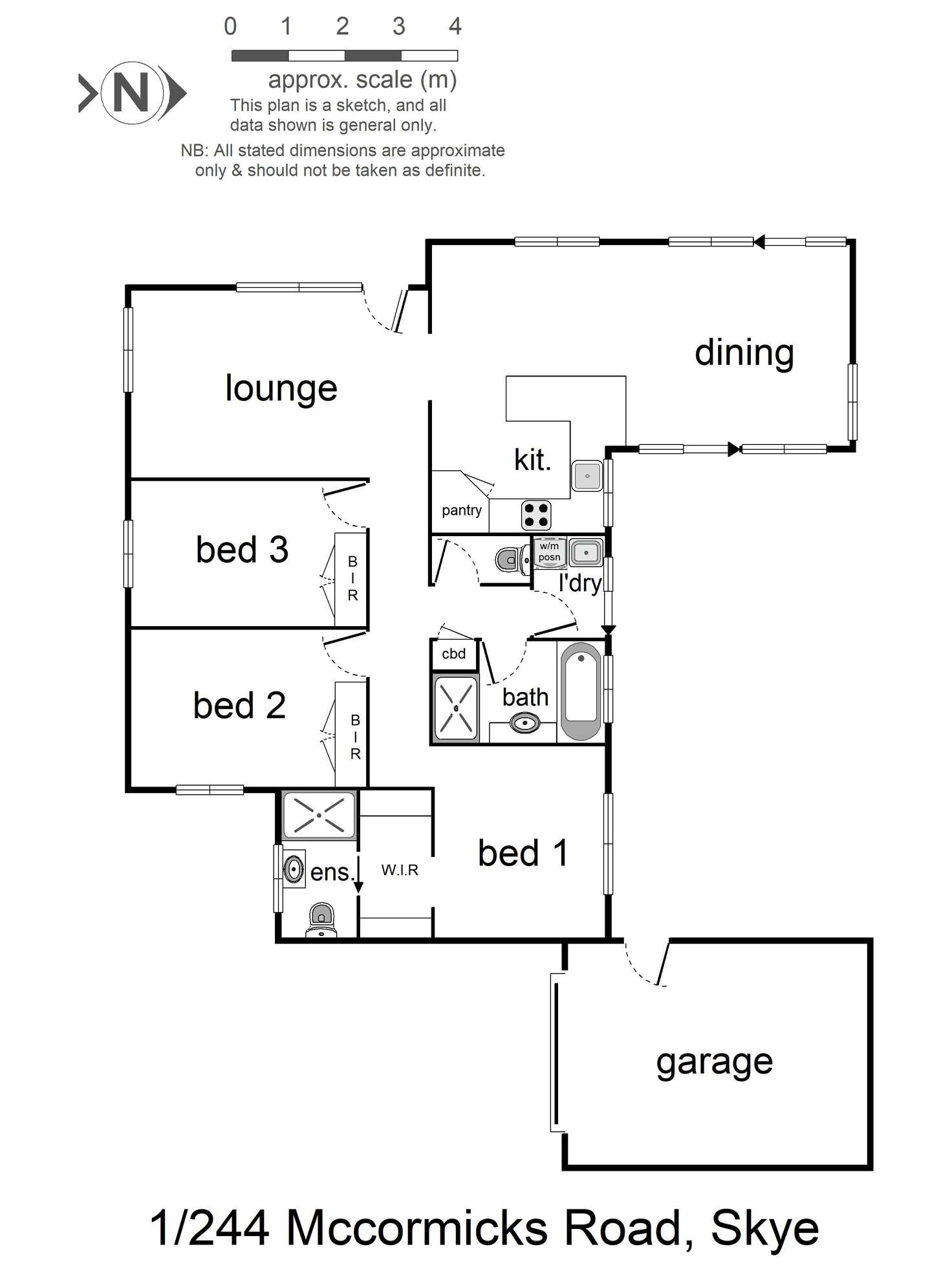 Floorplan of Homely unit listing, 1/244 McCormicks Road, Skye VIC 3977