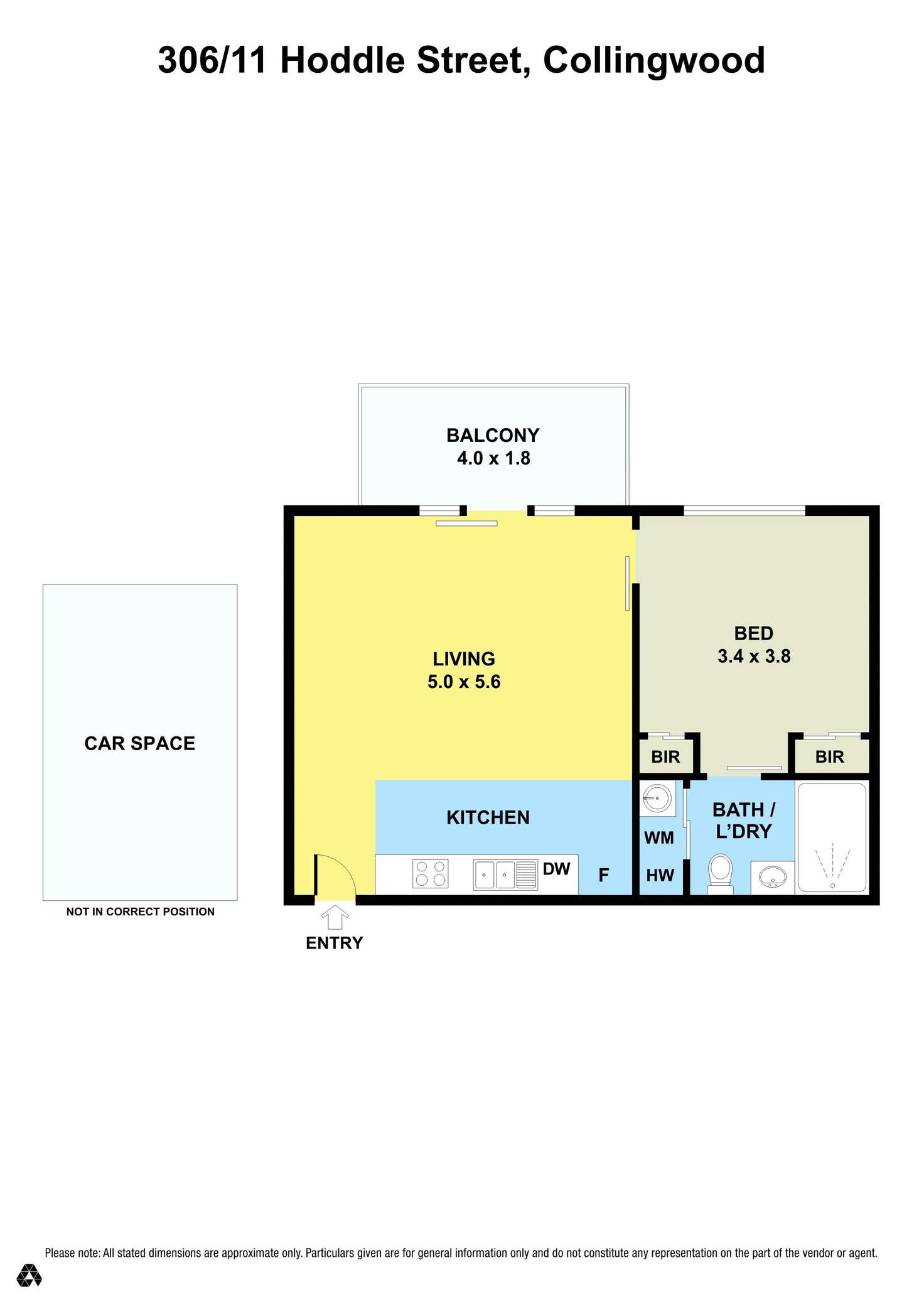 Floorplan of Homely apartment listing, 306/11 Hoddle Street, Collingwood VIC 3066