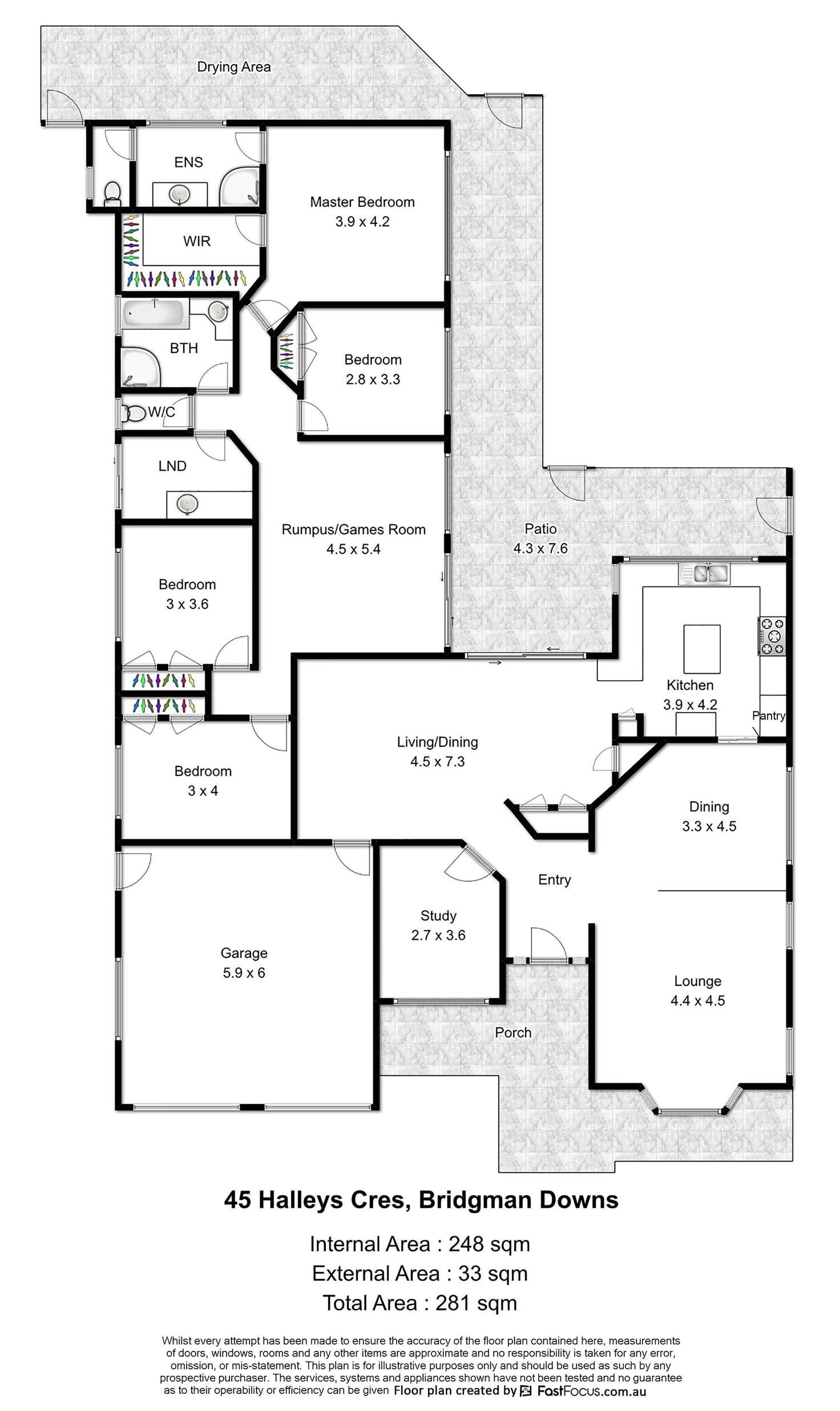 Floorplan of Homely house listing, 45 Halleys Crescent, Bridgeman Downs QLD 4035