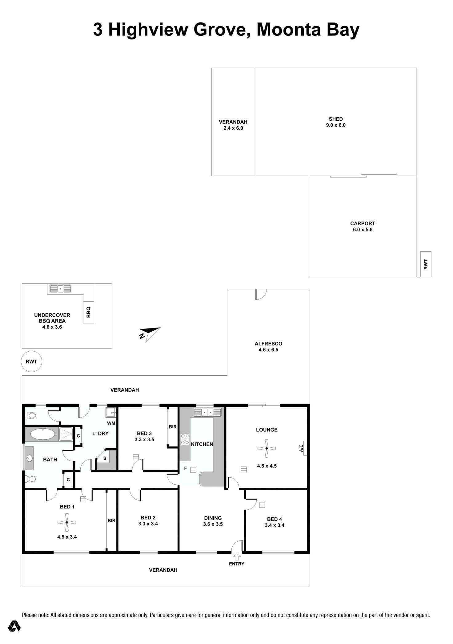 Floorplan of Homely house listing, 3 Highview Grove, Moonta Bay SA 5558