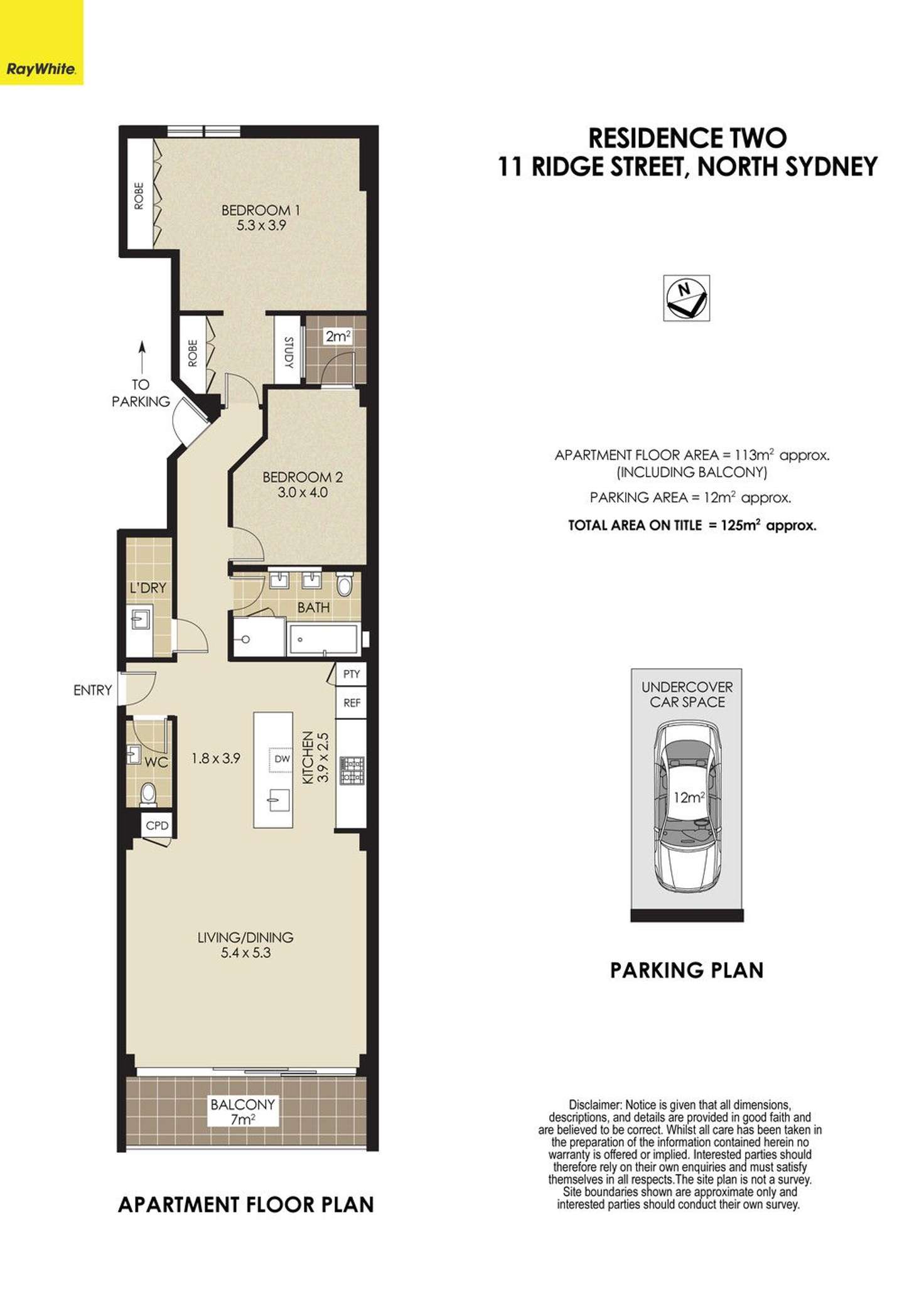 Floorplan of Homely apartment listing, 2/11 Ridge Street, North Sydney NSW 2060