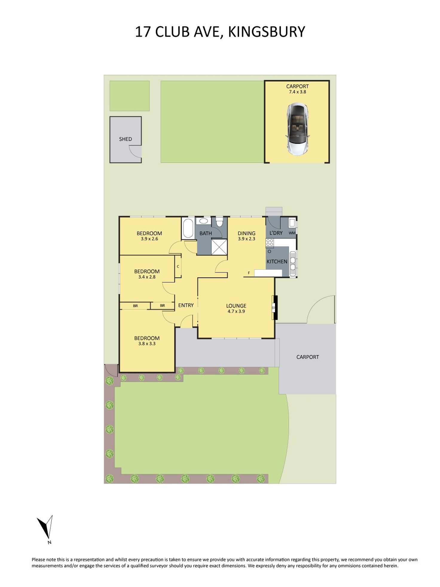 Floorplan of Homely house listing, 17 Club Avenue, Kingsbury VIC 3083