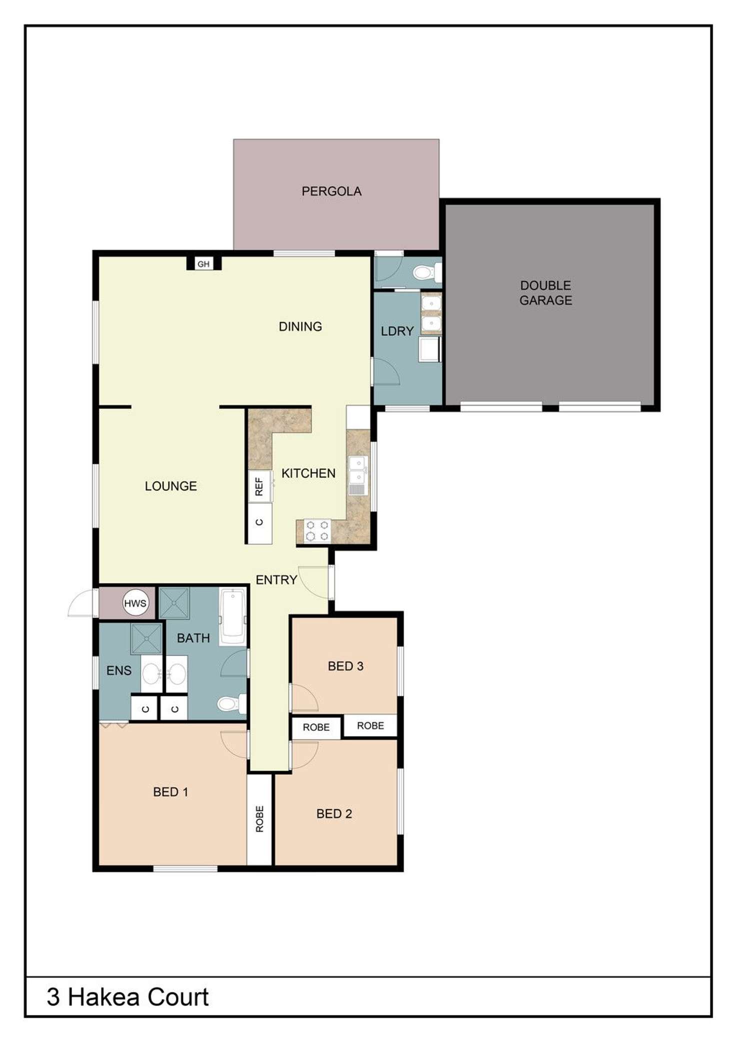 Floorplan of Homely house listing, 3 Hakea Court, Benalla VIC 3672