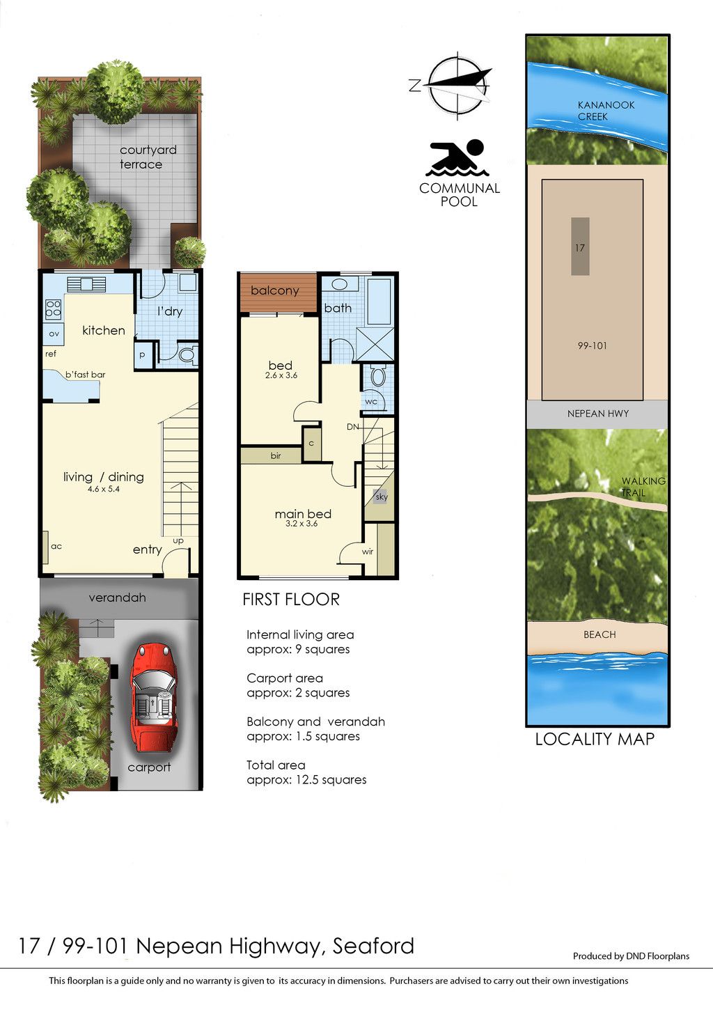 Floorplan of Homely townhouse listing, 17/99-101 Nepean Highway, Seaford VIC 3198