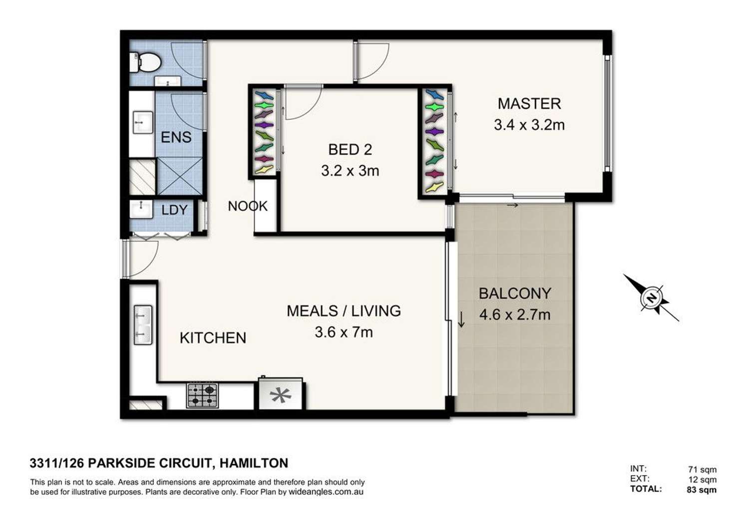 Floorplan of Homely unit listing, 3311/126 PARKSIDE Circuit, Hamilton QLD 4007