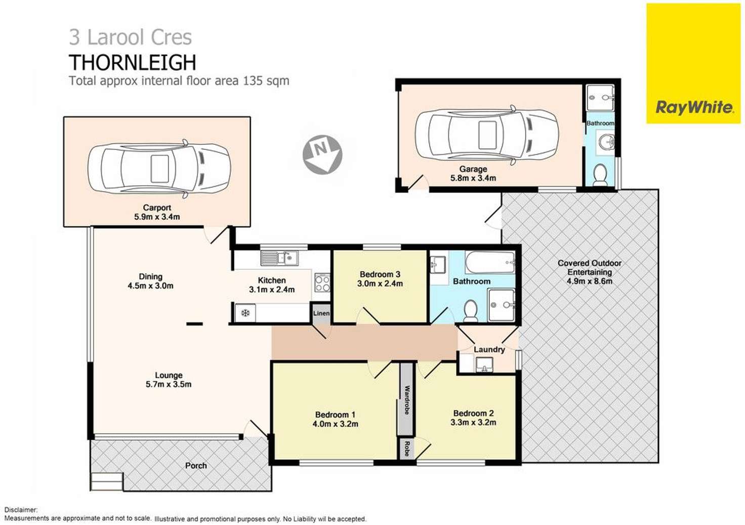 Floorplan of Homely house listing, 3 Larool Crescent, Thornleigh NSW 2120