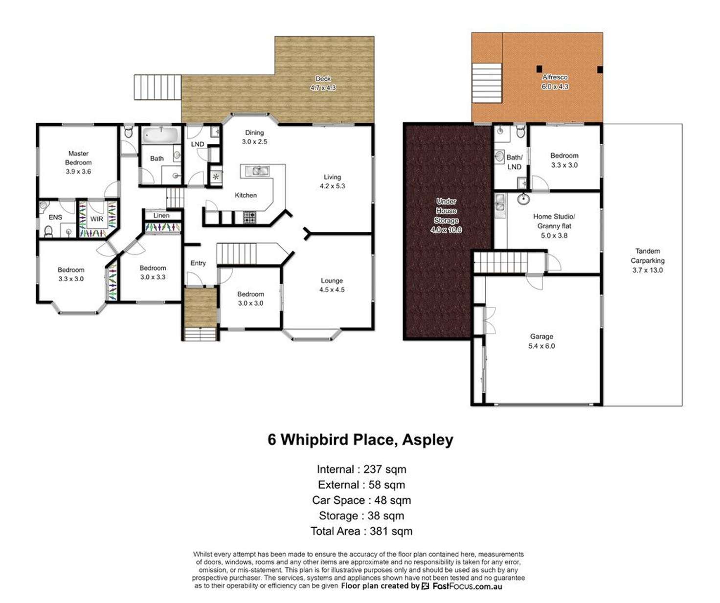 Floorplan of Homely house listing, 6 Whipbird Place, Aspley QLD 4034
