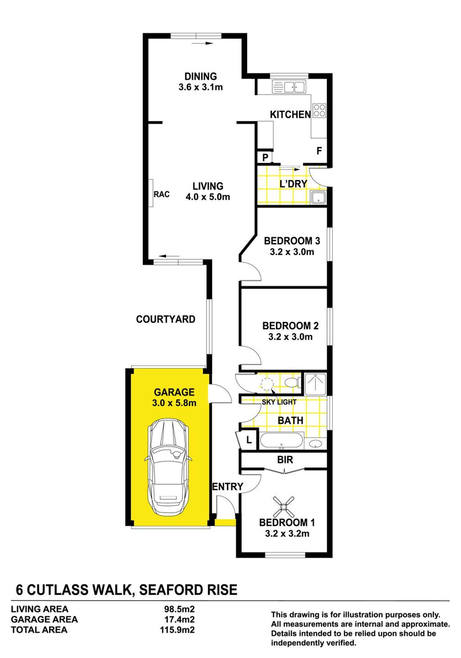 Floorplan of Homely house listing, 6 Cutlass Walk, Seaford Rise SA 5169