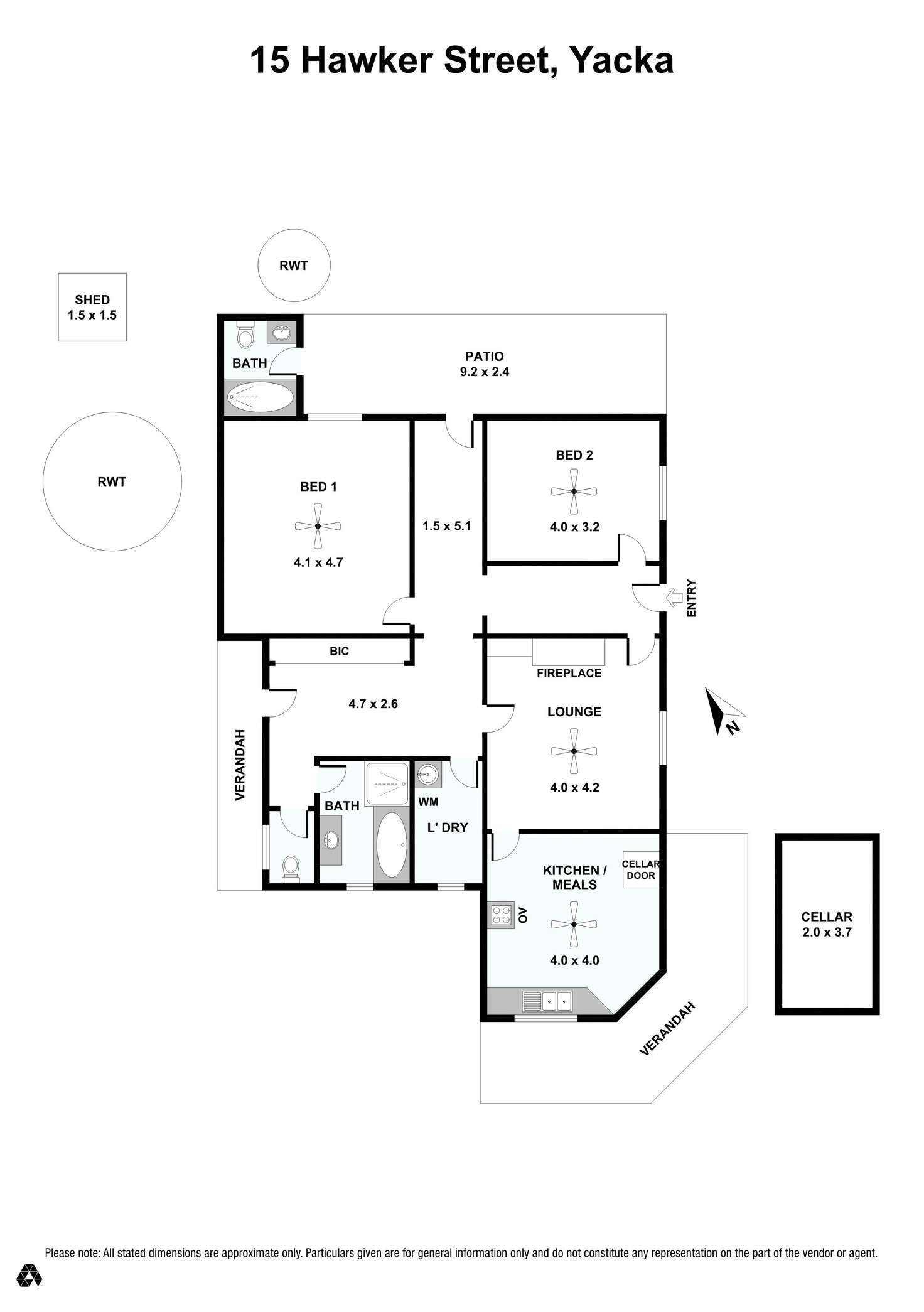 Floorplan of Homely house listing, 15 Hawker Street, Yacka SA 5470