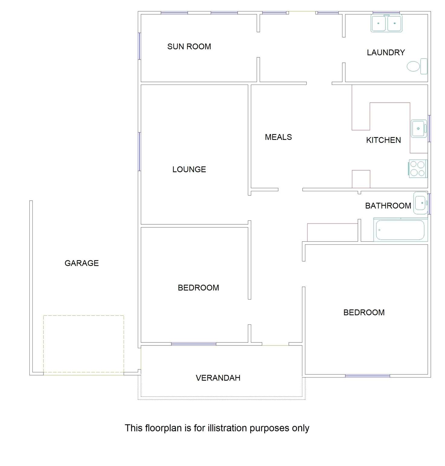 Floorplan of Homely house listing, 41 DeCourcey Street, Bordertown SA 5268
