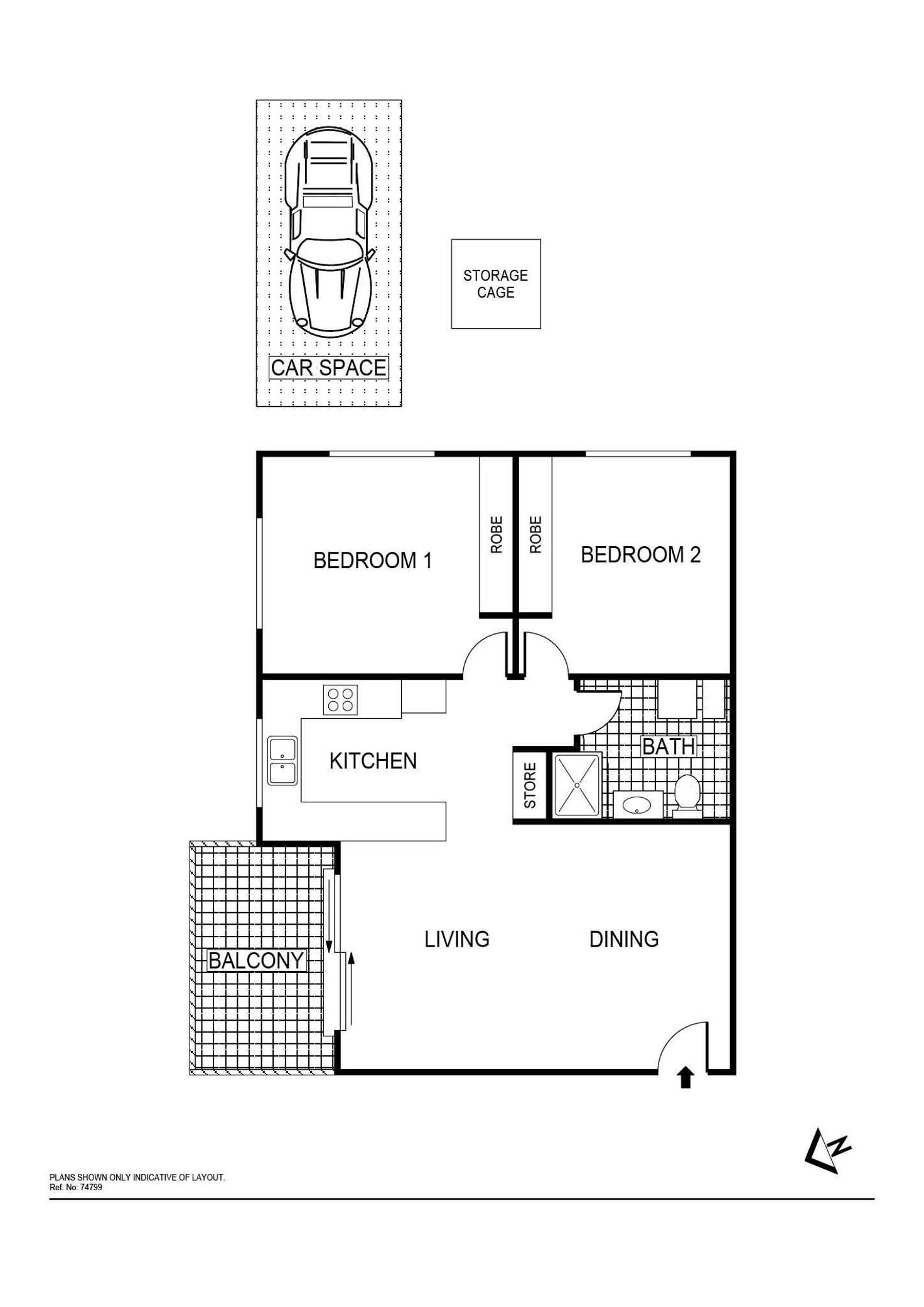 Floorplan of Homely unit listing, 59/15 Braybrooke Street, Bruce ACT 2617