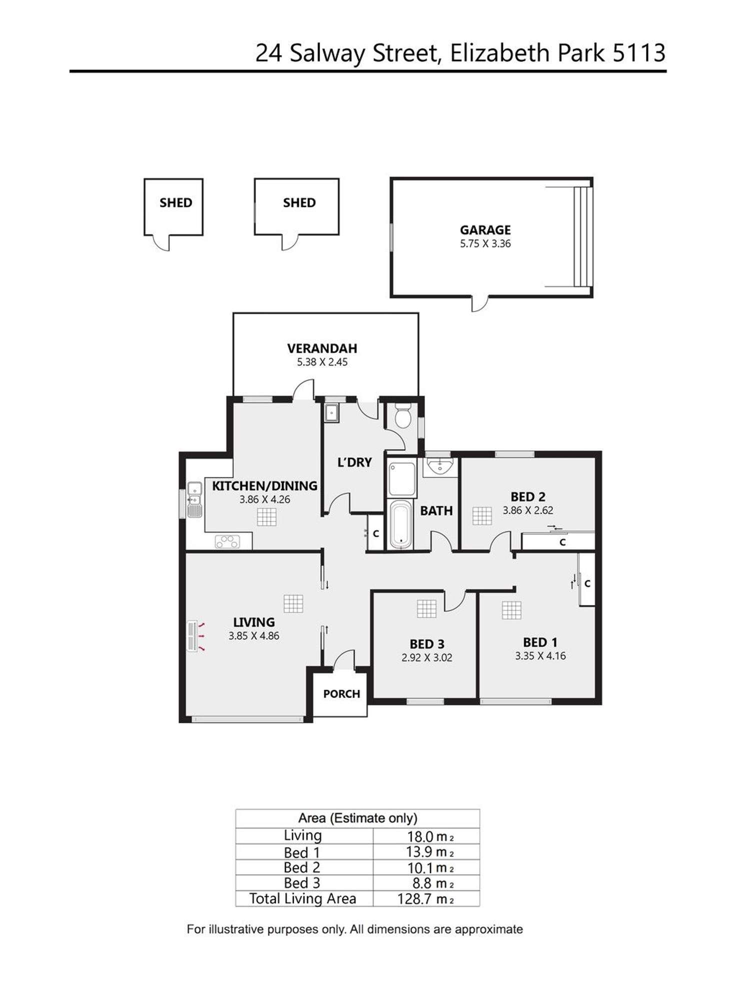 Floorplan of Homely house listing, 24 Salway Street, Elizabeth Park SA 5113