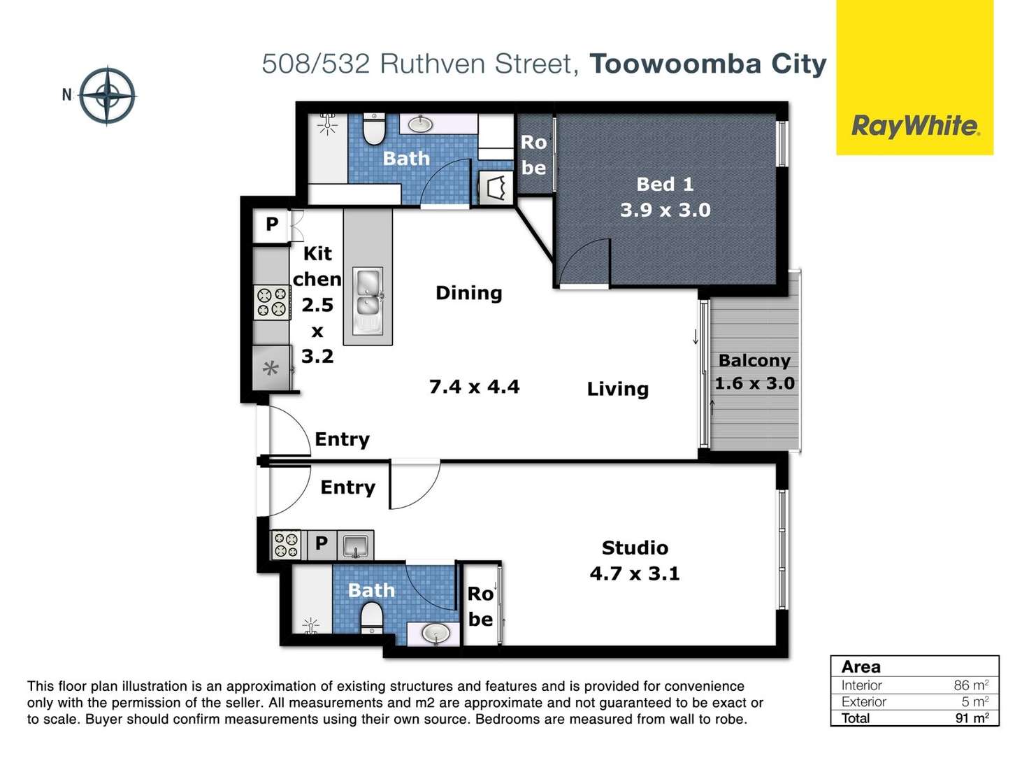 Floorplan of Homely unit listing, 508/532 Ruthven Street, Toowoomba City QLD 4350
