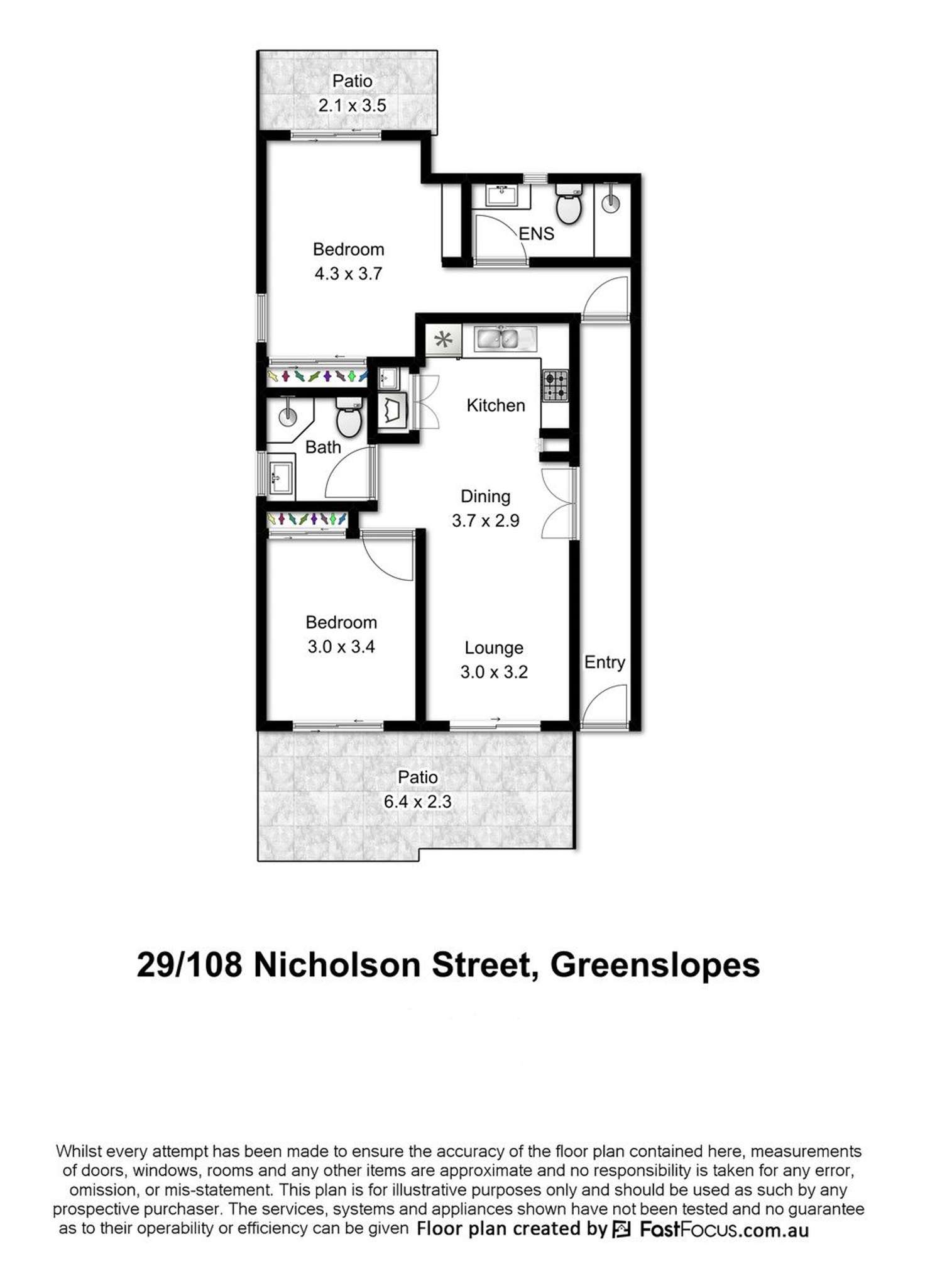 Floorplan of Homely apartment listing, 29/108 Nicholson Street, Greenslopes QLD 4120