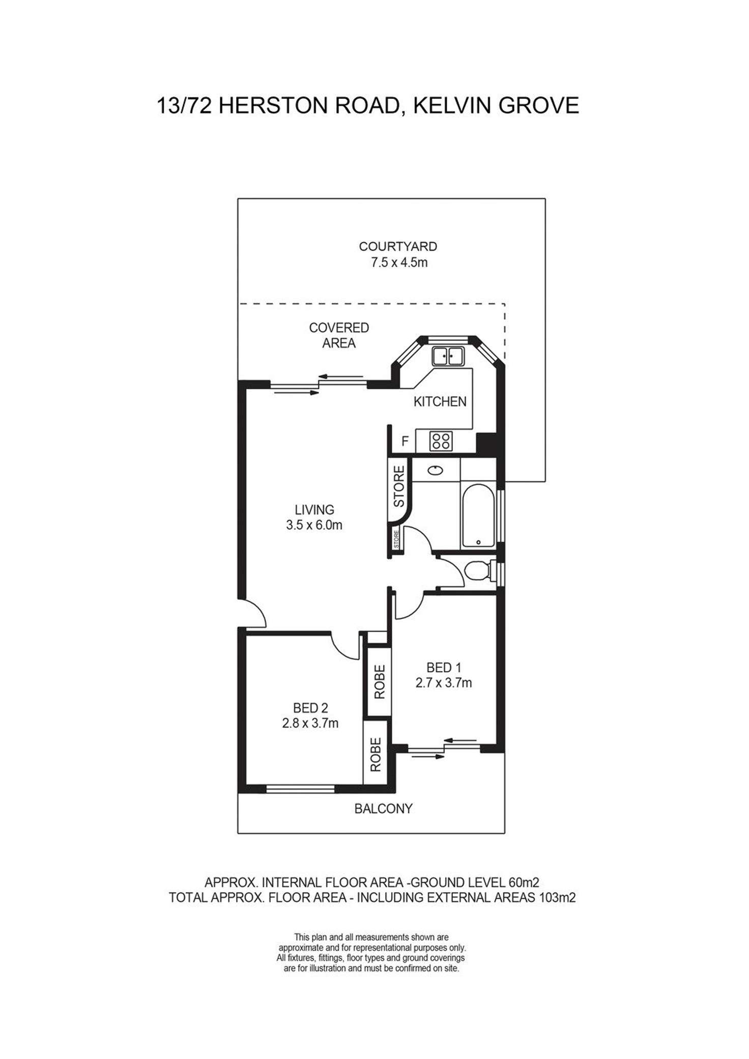Floorplan of Homely apartment listing, 13/72 Herston Road, Kelvin Grove QLD 4059