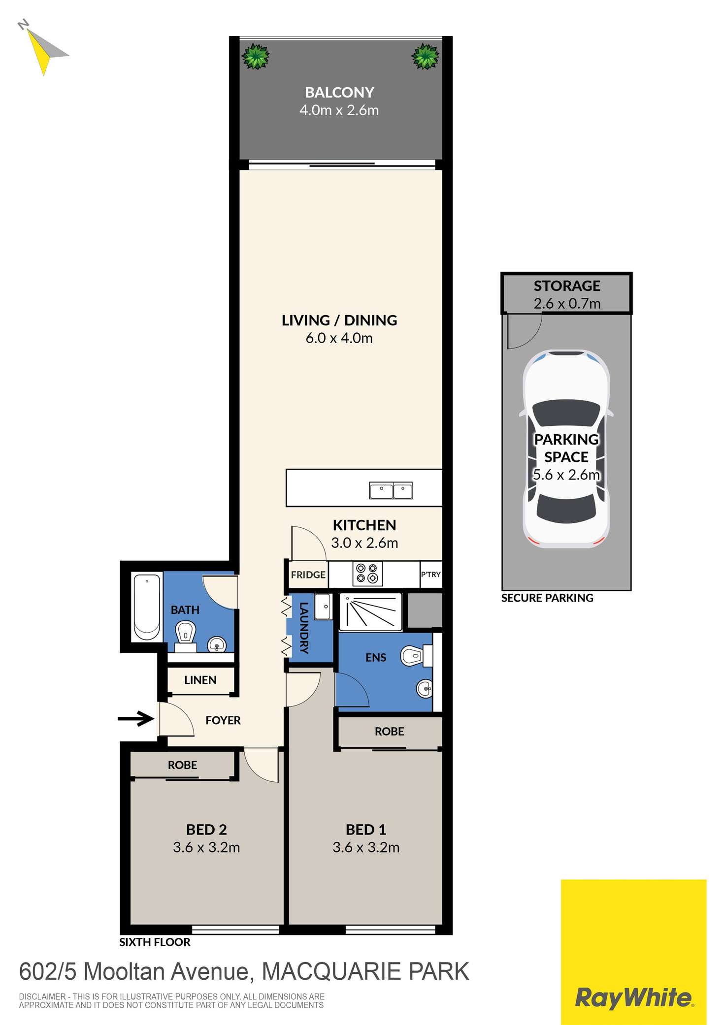 Floorplan of Homely unit listing, 602/5 Mooltan Avenue, Macquarie Park NSW 2113