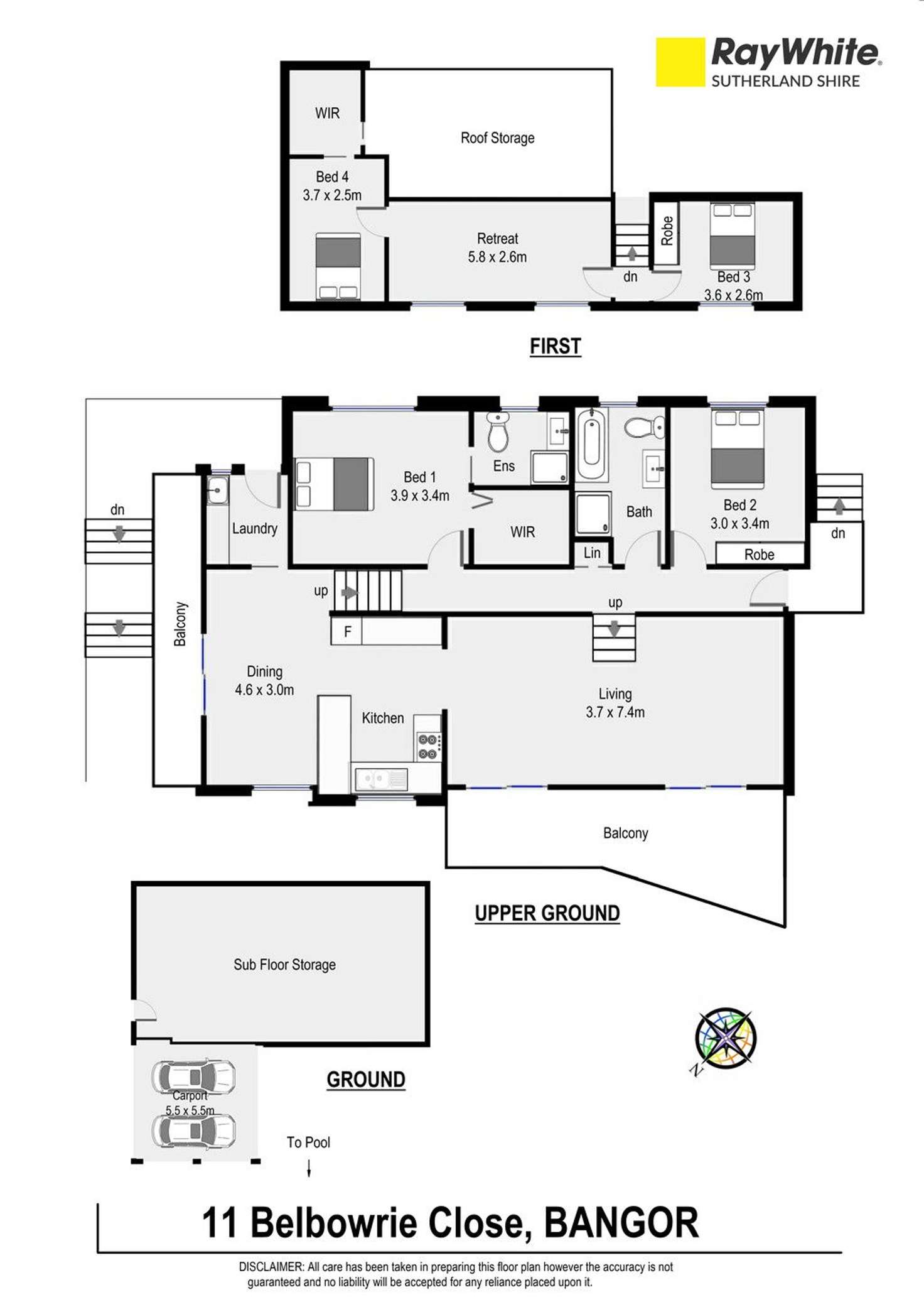Floorplan of Homely house listing, 11 Belbowrie Close, Bangor NSW 2234