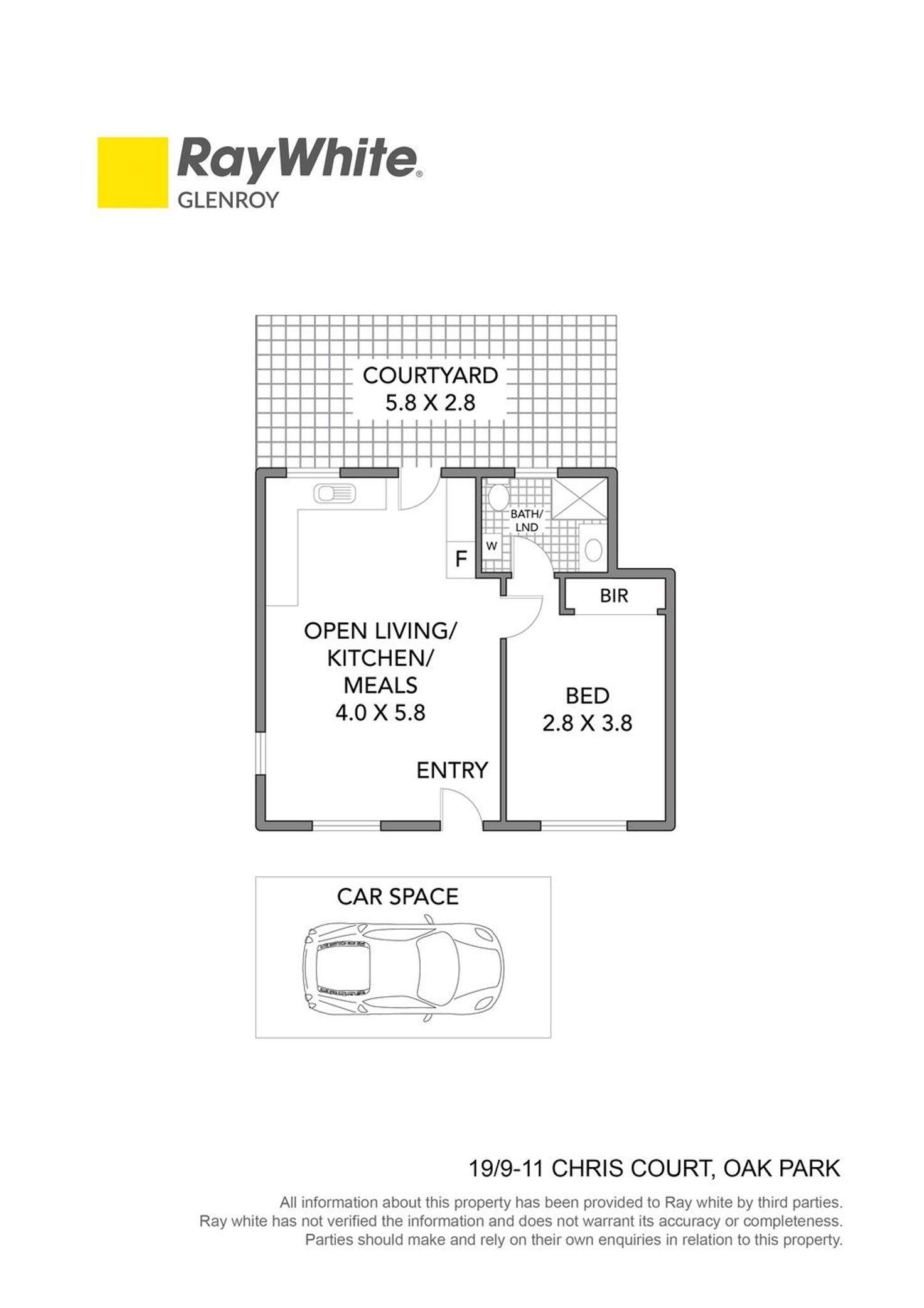 Floorplan of Homely unit listing, 19/9-11 Chris Court, Oak Park VIC 3046