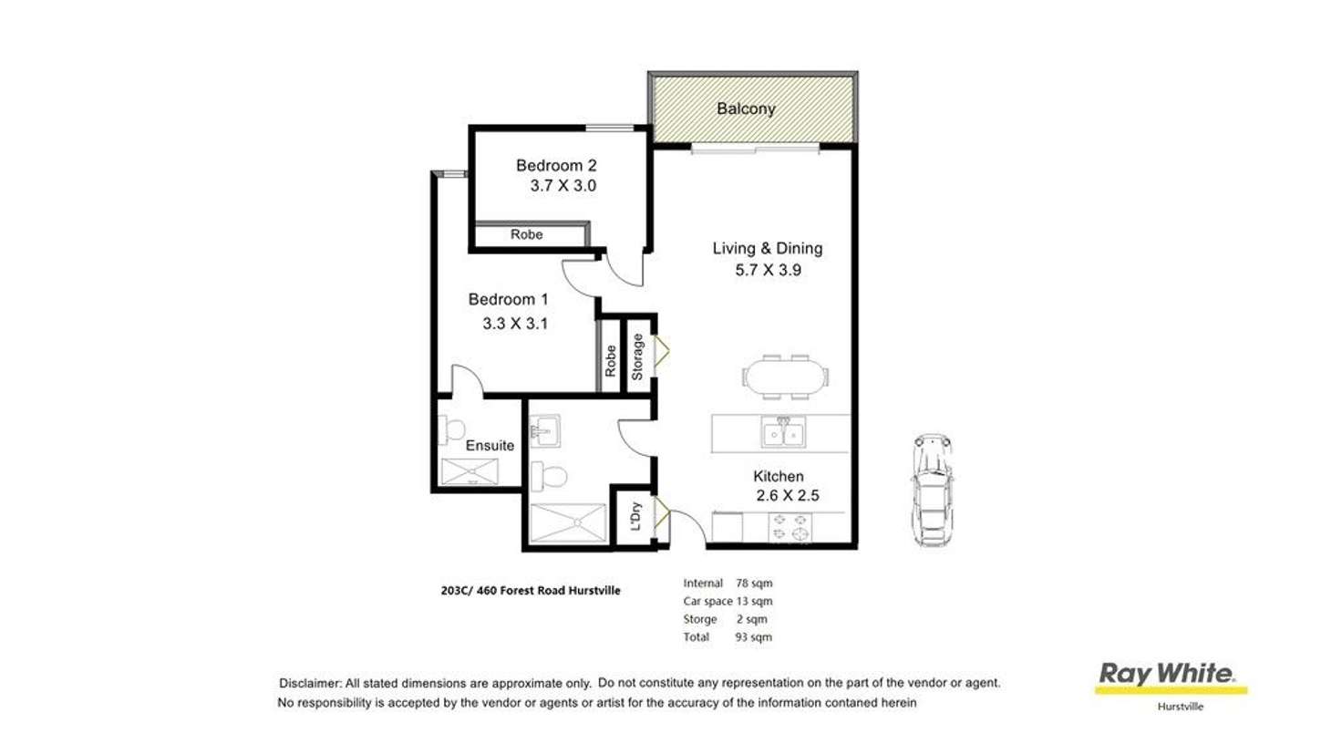 Floorplan of Homely apartment listing, C203/460 Forest Road, Hurstville NSW 2220