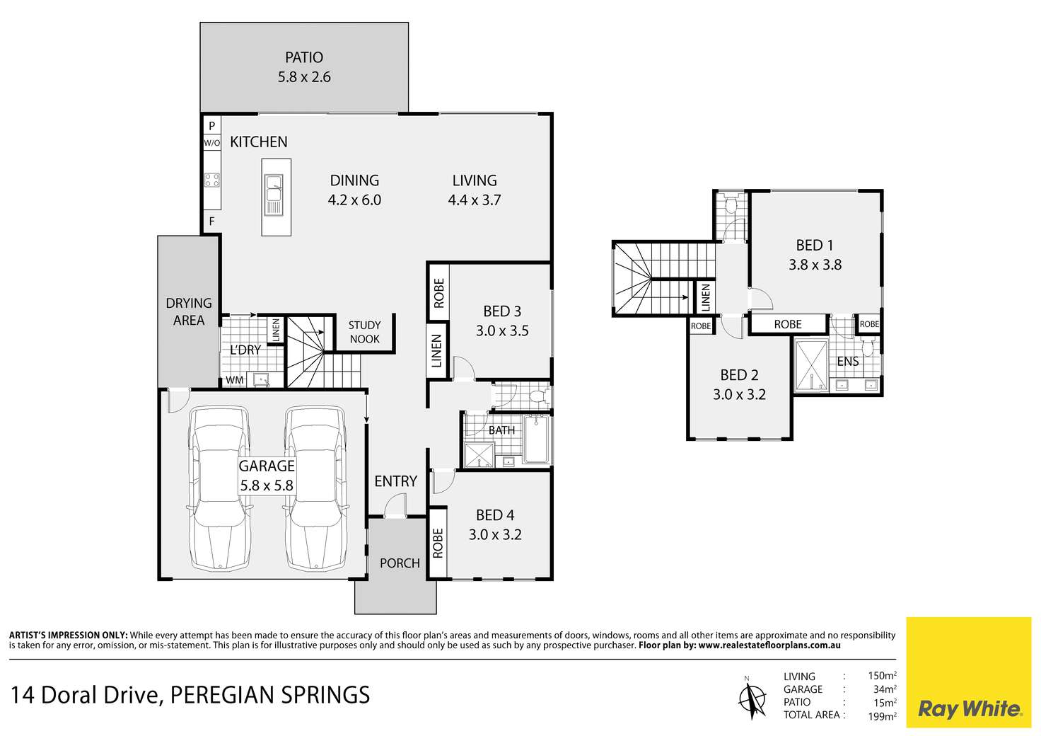 Floorplan of Homely house listing, 14 Doral Drive, Peregian Springs QLD 4573