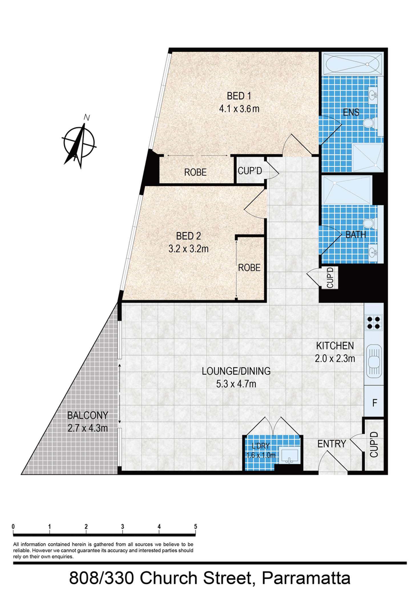 Floorplan of Homely apartment listing, 808/330 Church Street, Parramatta NSW 2150