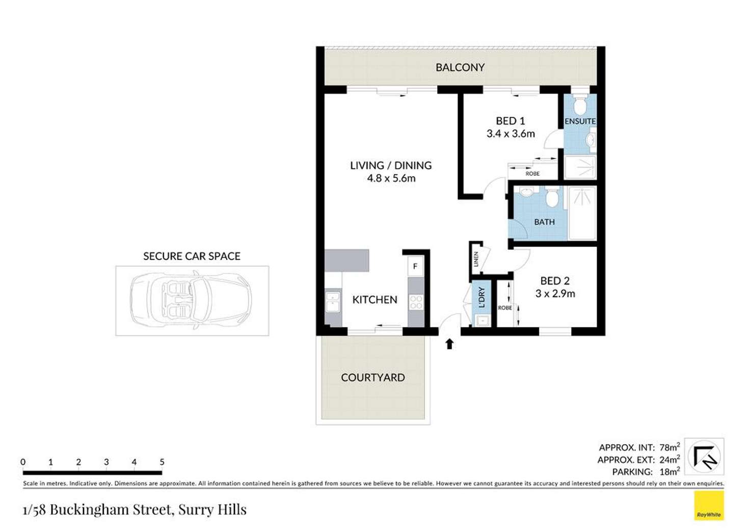 Floorplan of Homely apartment listing, 1/58 Buckingham Street, Surry Hills NSW 2010